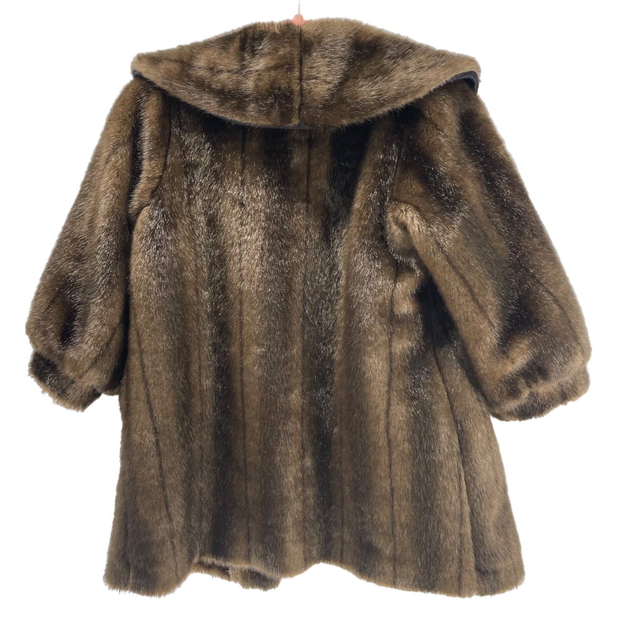 JM Originals Women’s 6X Brown Faux Fur Three Quarter-Length Sleeve Coat