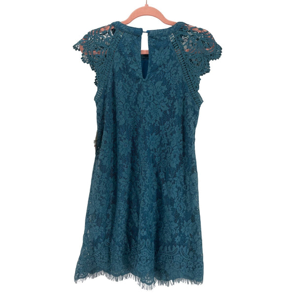 NWT Altar’d State Women’s Small Floral Lace Teal Dress