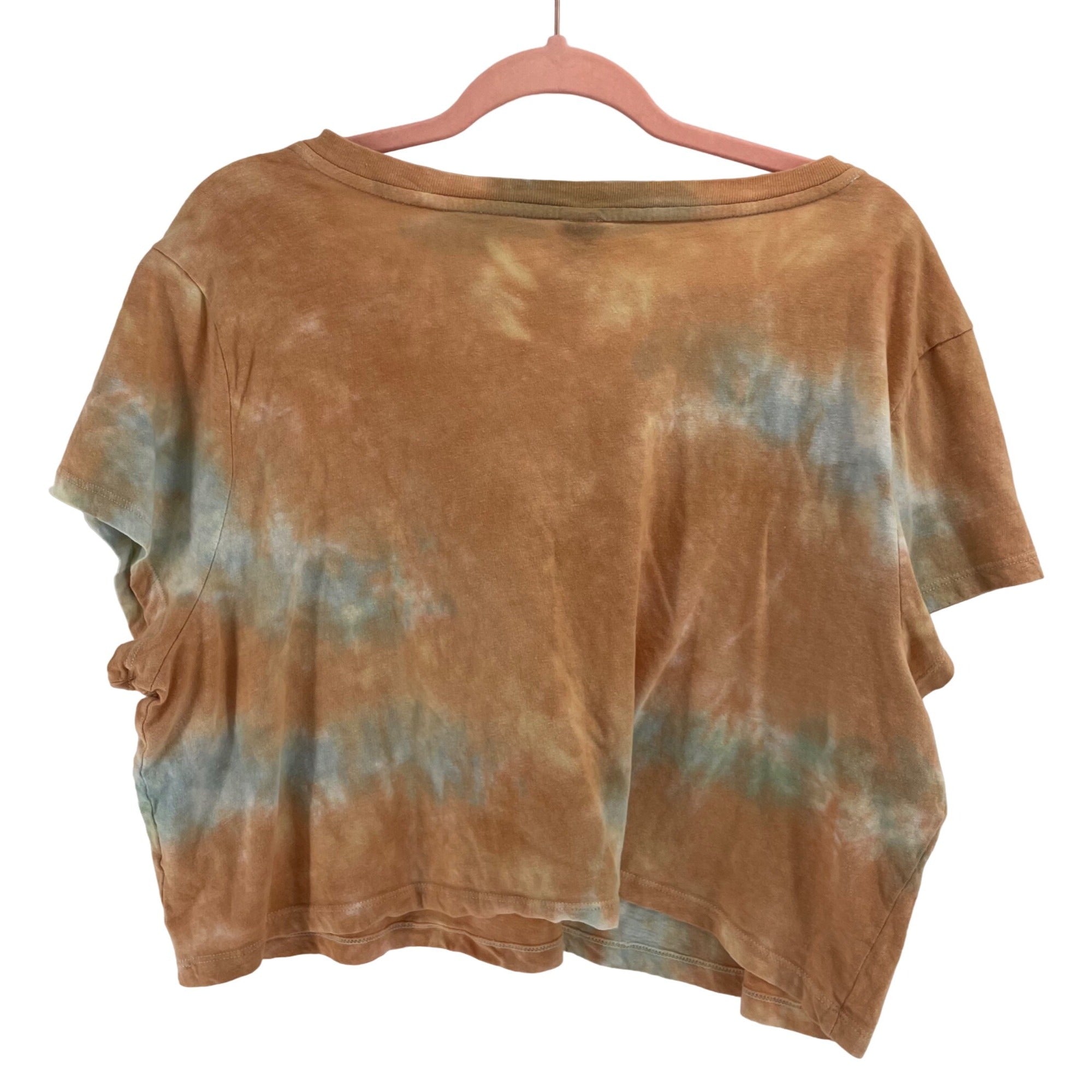 Wild Fable Women’s XXL Tie Dye Orange & Teal Cropped T-Shirt