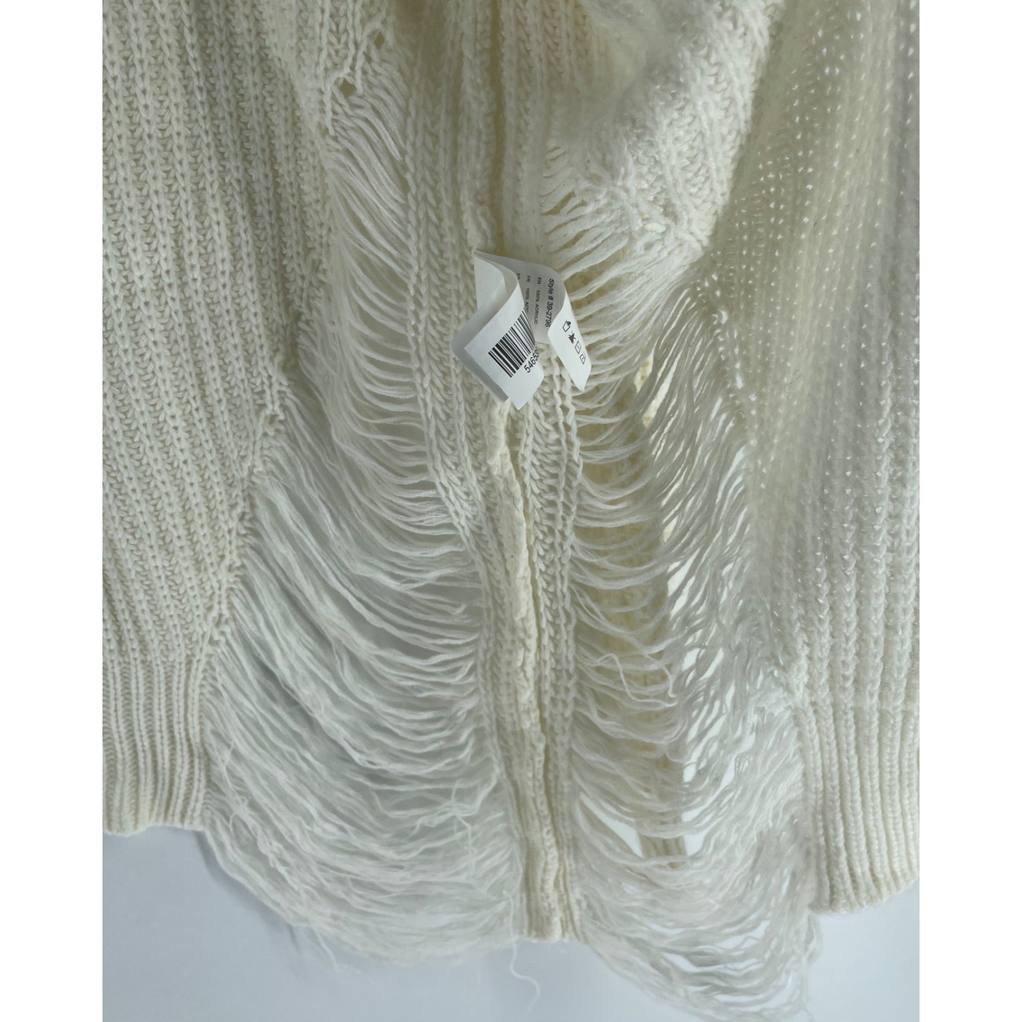 Urban Heritage Women’s Small Cream Cardigan W/ Fringe Detailing