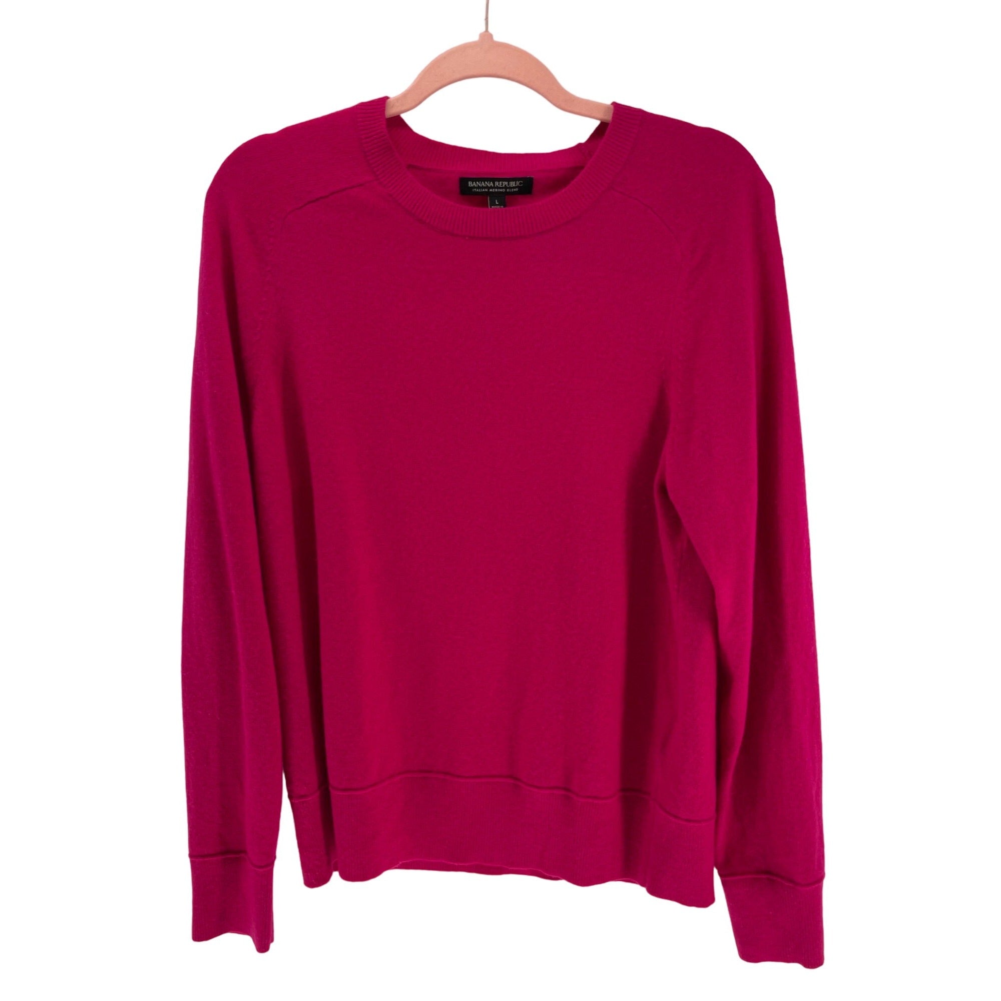 Banana Republic Women’s Large Fuchsia Cashmere Crew Neck Sweater