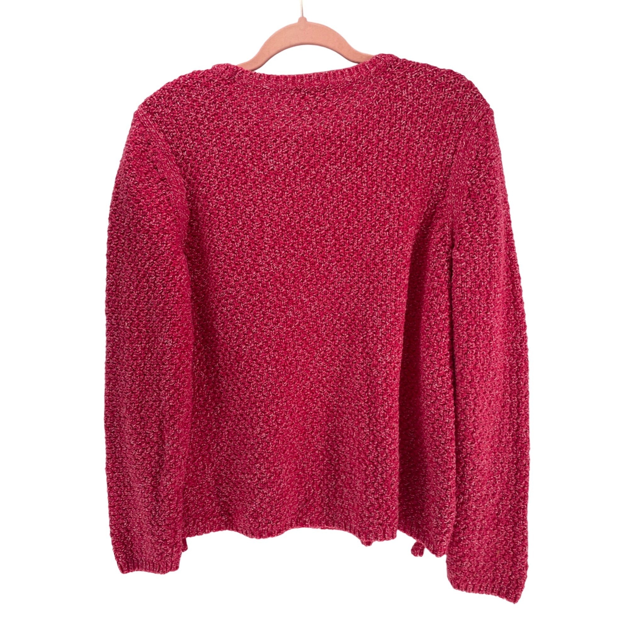 Talbots Women’s Large Fuchsia Crew Neck Sweater W/ Side Zippers