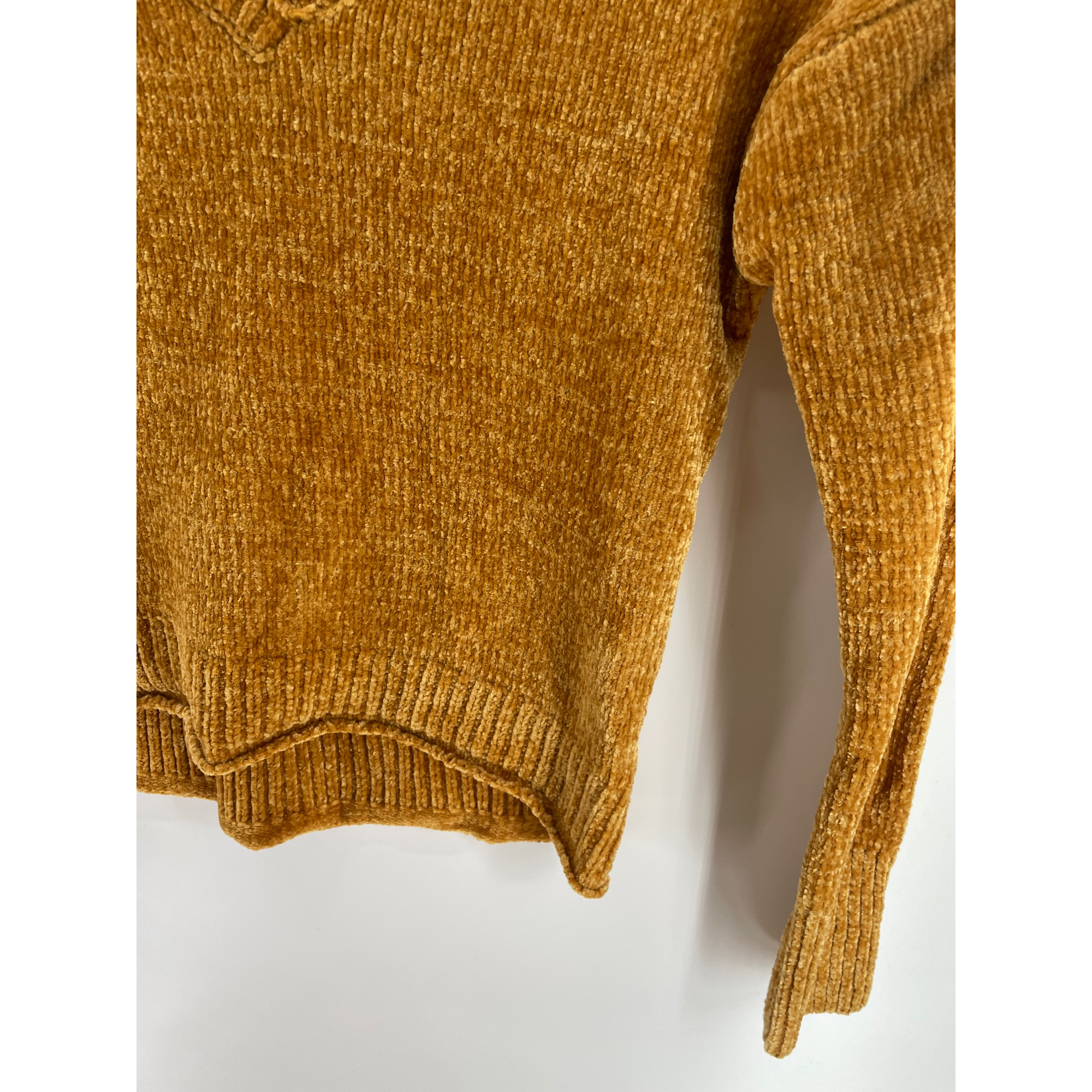 Mudd Small Mustard Yellow V-Neck Chenille Sweater