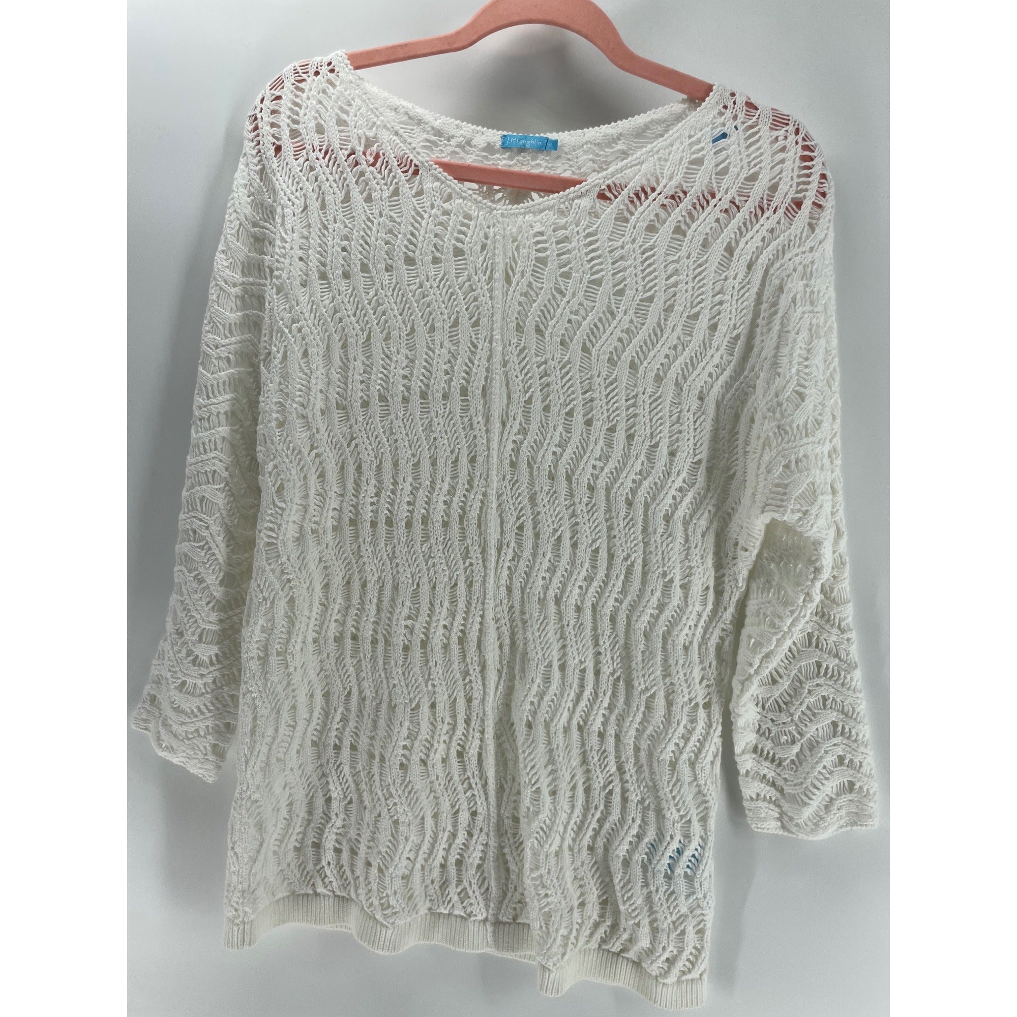 J. M. McLaughlin Women’s Medium White Mesh Sweater