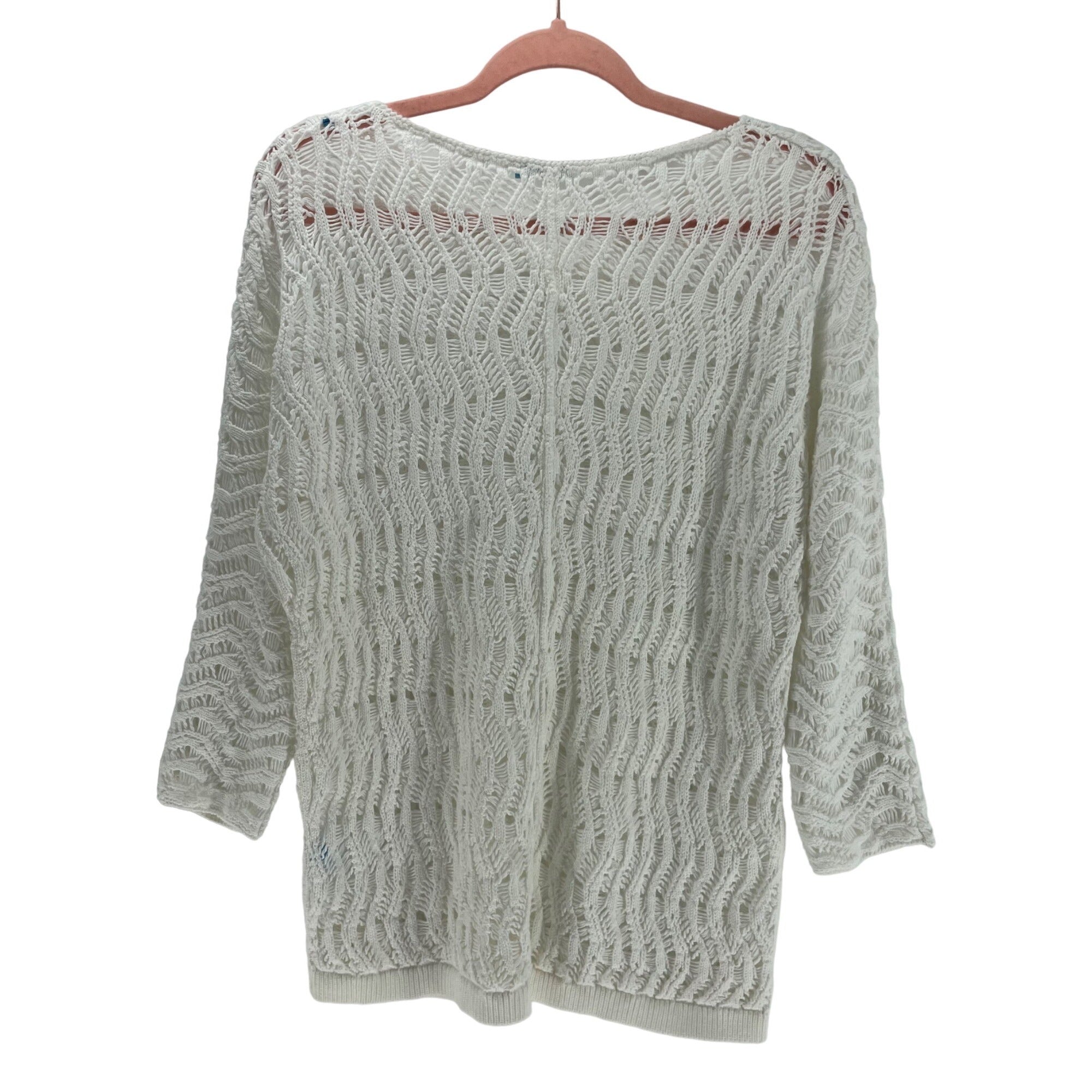 J. M. McLaughlin Women’s Medium White Mesh Sweater