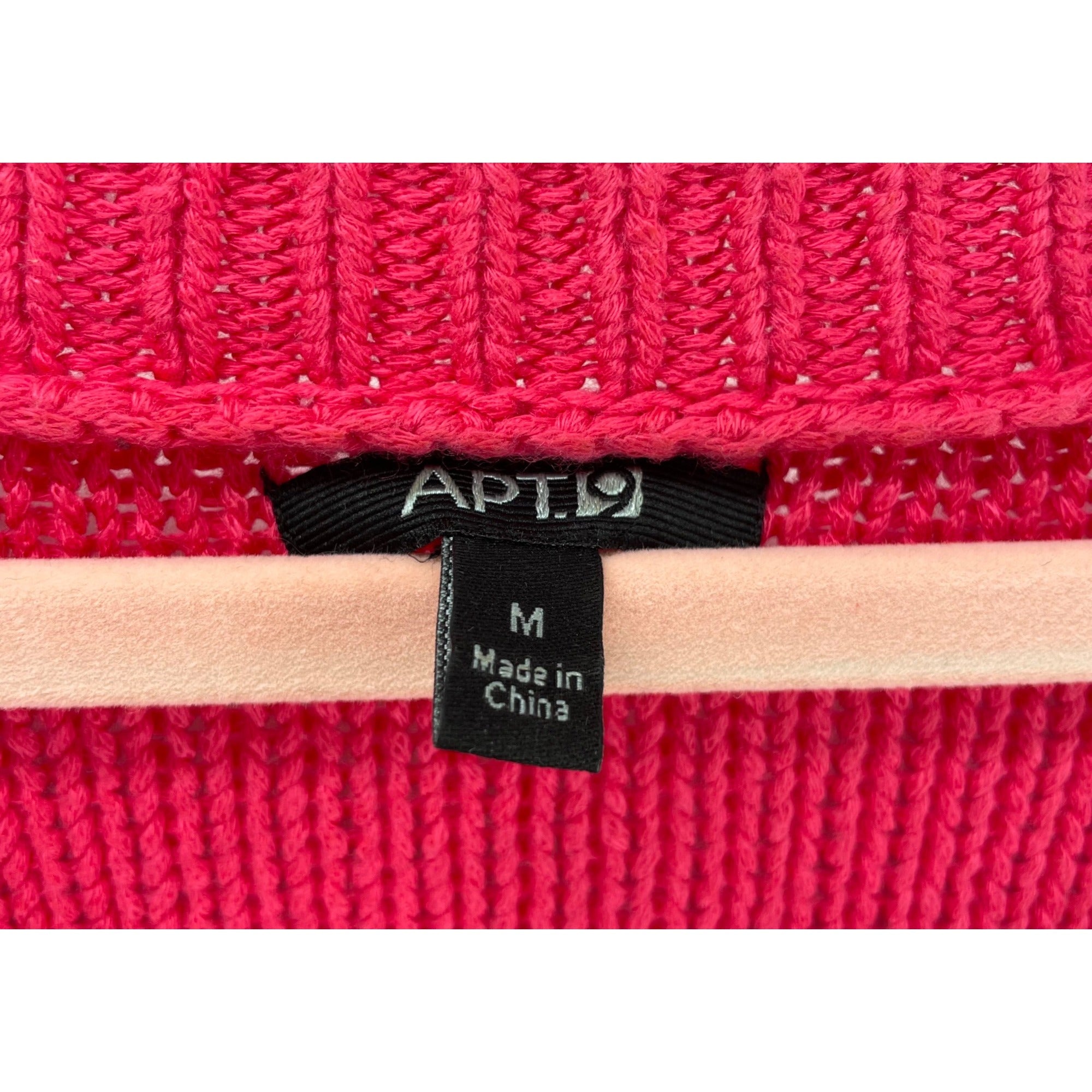 Apt. 9 Women’s Medium Fuchsia Crew Neck Cable Knit Sweater