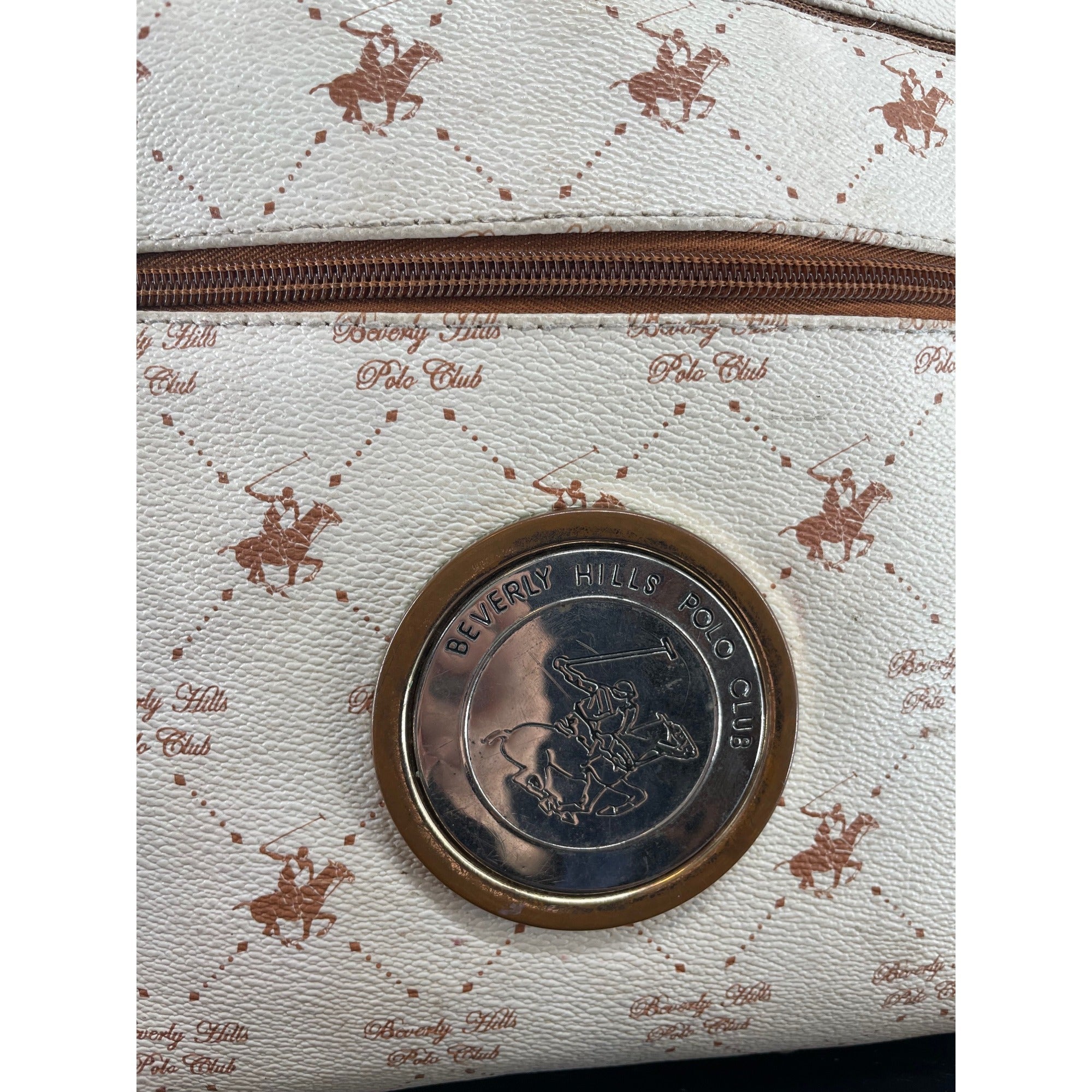 Beverly Hills Polo Club Women's Faux Leather Tan & Brown Shoulder Crossbody Bag