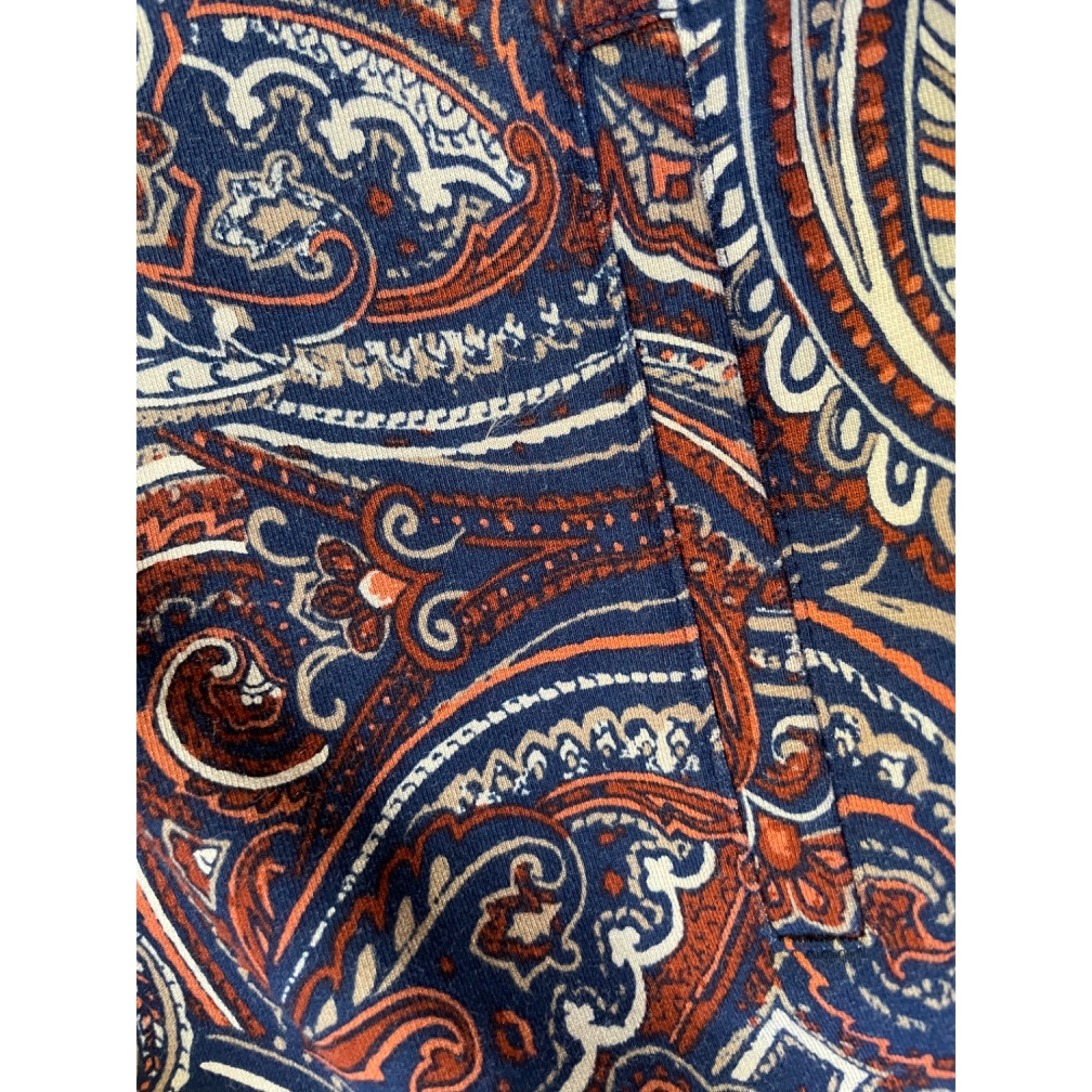 NWOT Chico’s Women’s Size 10 Navy & Orange Paisley Stretch Leggings