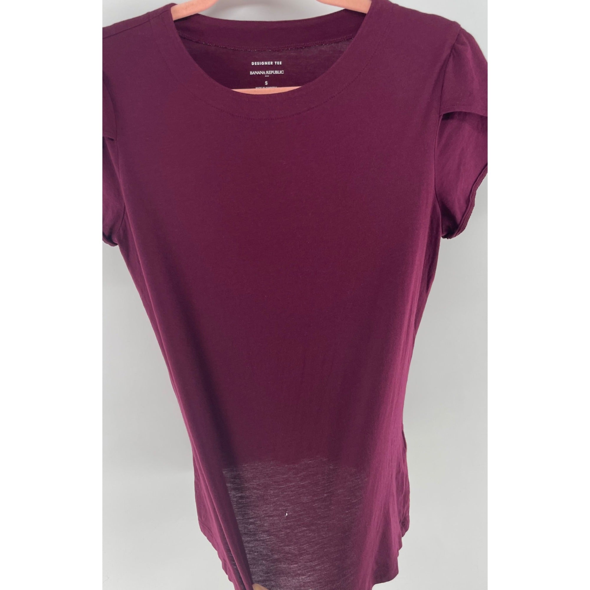 Banana Republic Women's Size Small Maroon/Burgundy Crew Neck T-Shirt