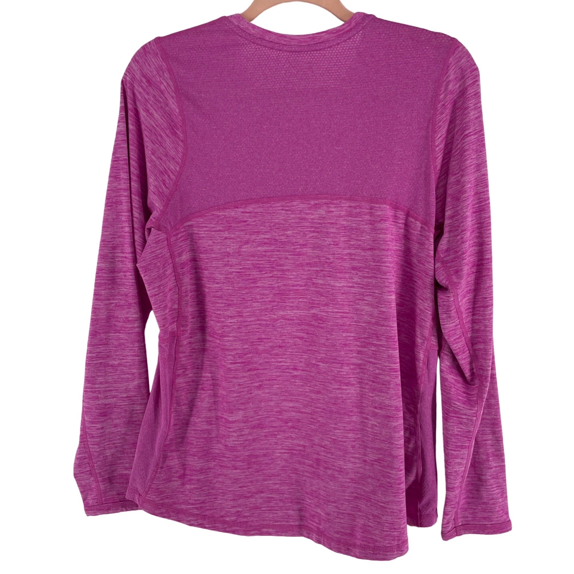 ZeroXposur Women's Size XL Fuchsia/Magenta/PInk Long-Sleeved Stretchy Workout Top