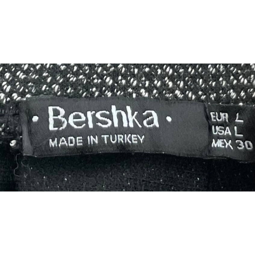 Bershka Women's Size Large Grey Pleated A-Line Mini Skirt