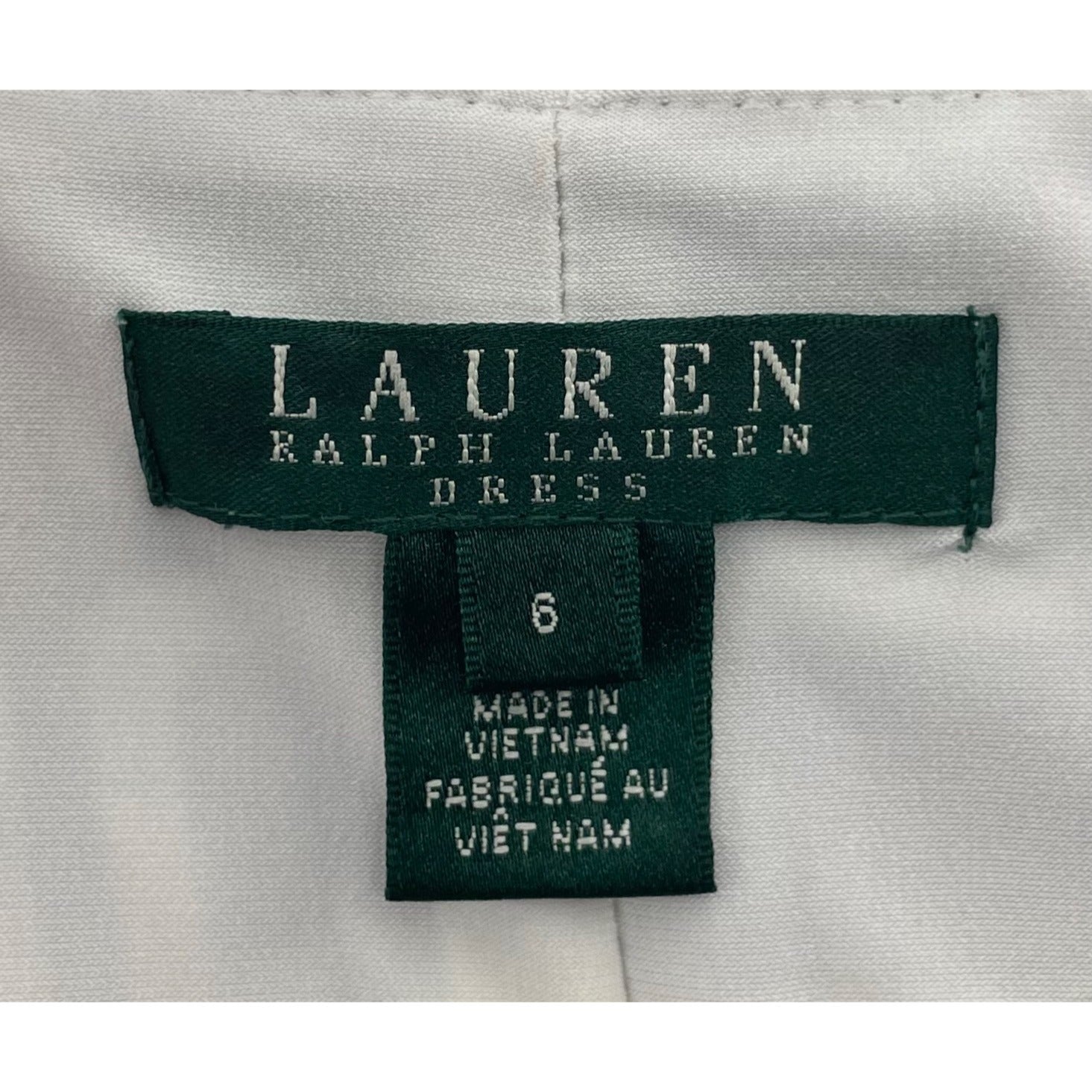 Lauren Ralph Lauren Women's Size 6 Sleeveless White & Navy/Grey Square Pattern Midi Dress