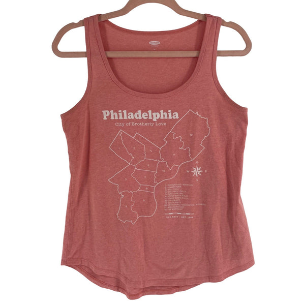 Old Navy Women's Size Medium Pink Graphic Philadelphia Tank Top