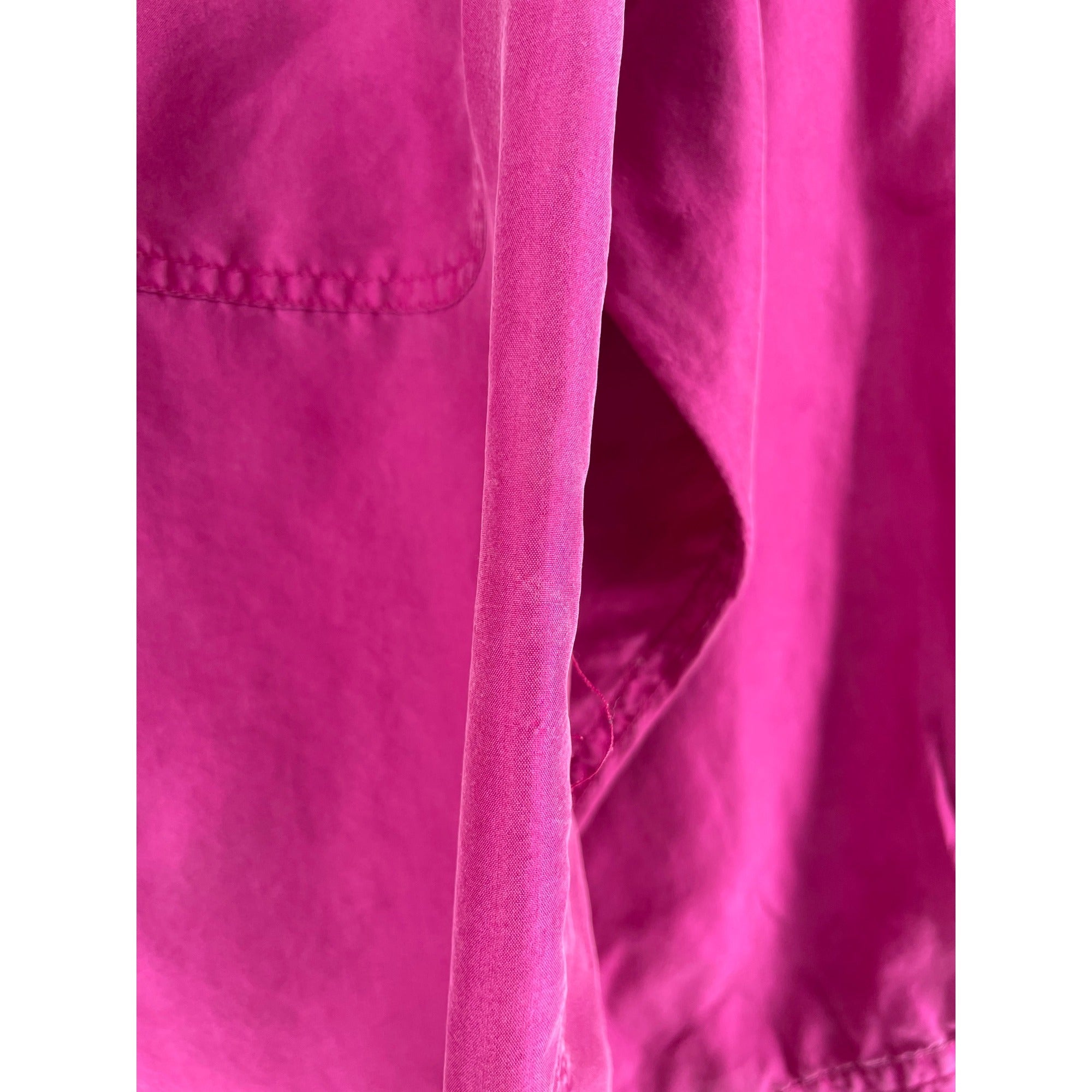 Robert Stock Women's Size Small Over-Sized Fuchsia/Magenta Silk Button-Down Top