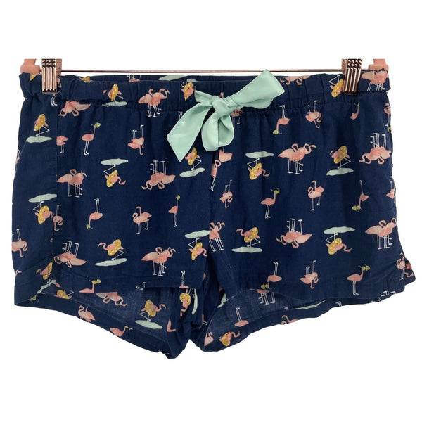 Old Navy Women's Size Medium Navy/Multi-Colored Flamingo Print Pajama Shorts