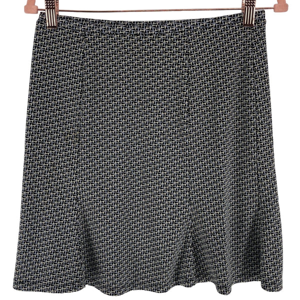 Express Women's Size XS Black, Blue & Cream Pleated Skirt