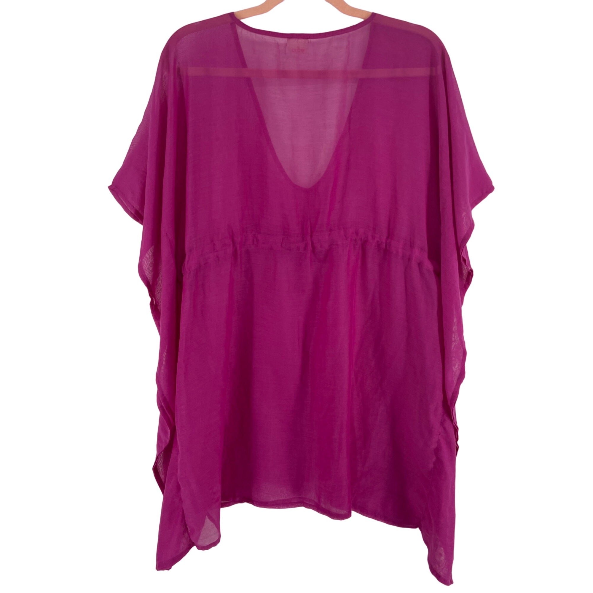 Echo Women's Size XXL Magenta/Fuchsia V-Neck Sheer Beach Cover-Up