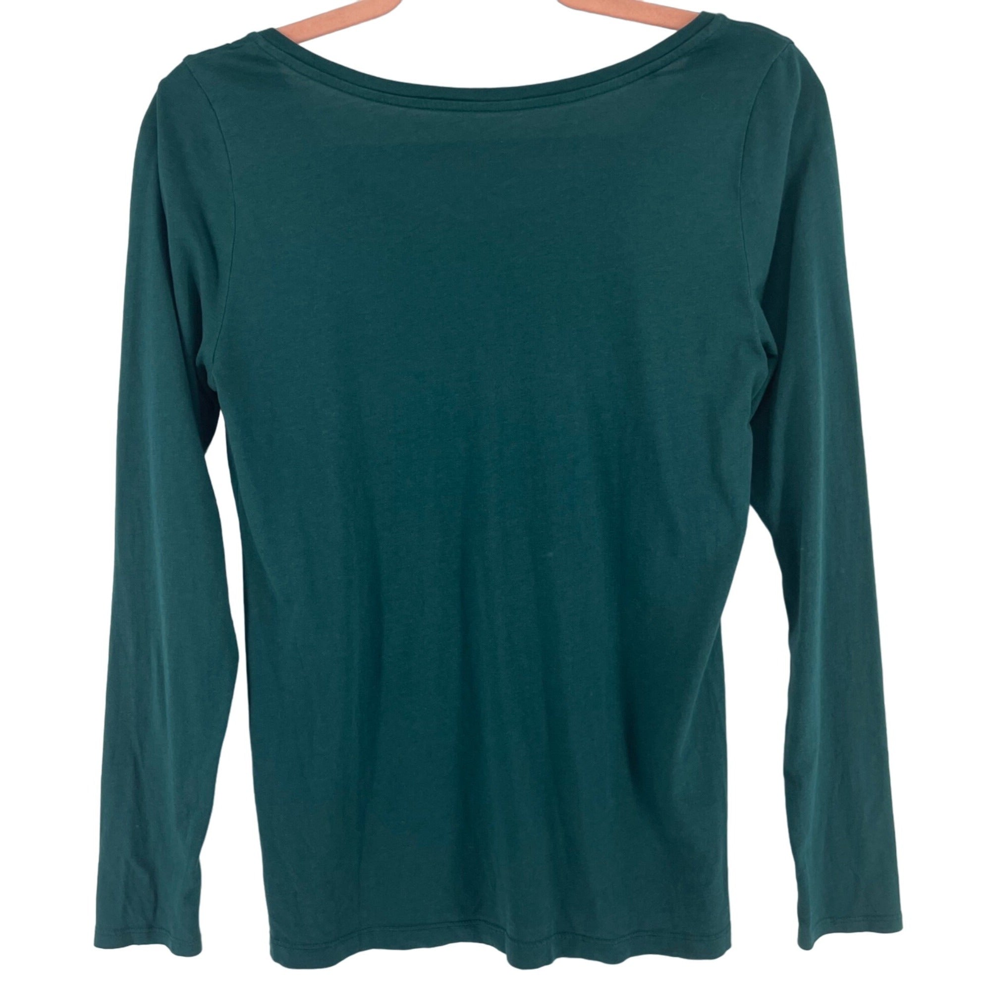 LOFT Women's Size Medium Forest Green Crew Neck Long-Sleeved Shirt