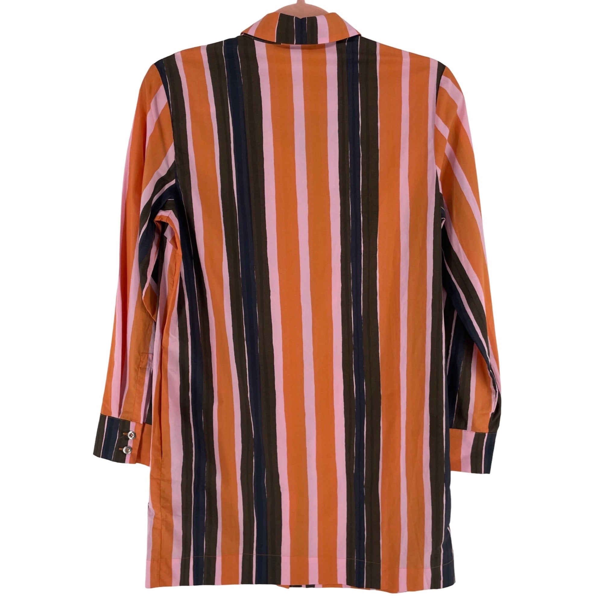 Marimekko Women's Size XS (34) Orange/Pink/Brown/Navy Striped T-Shirt Dress