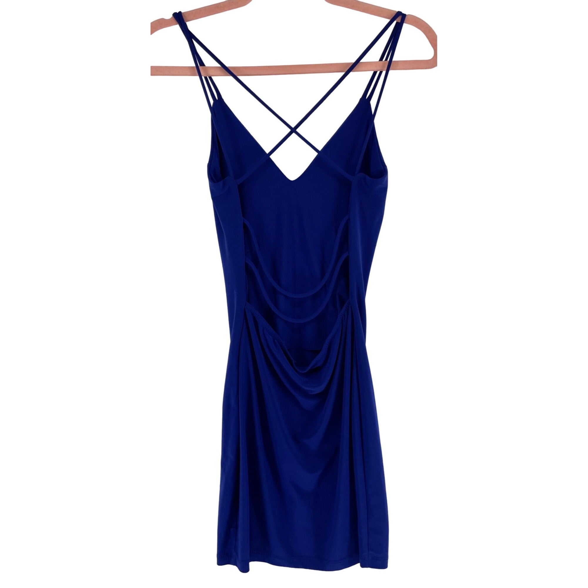 Women's Size Medium Spaghetti Strap Royal Blue Bodycon Club Dress