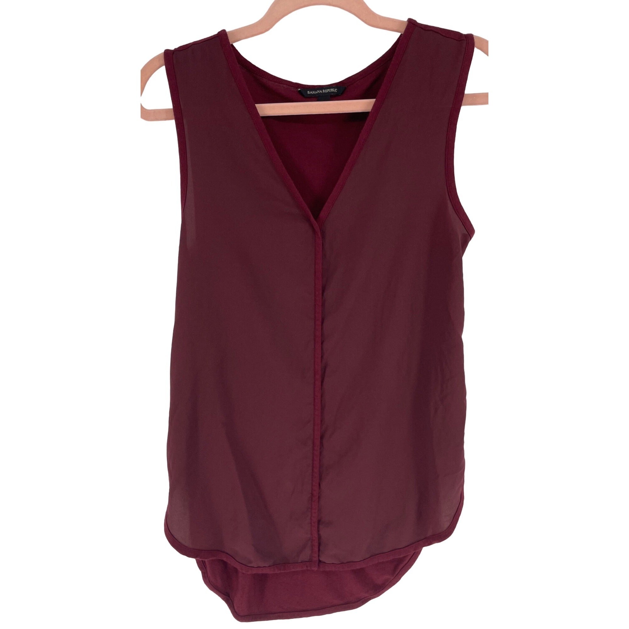 Banana Republic Women's Size XS Sleeveless Maroon/Burgundy Tank Top