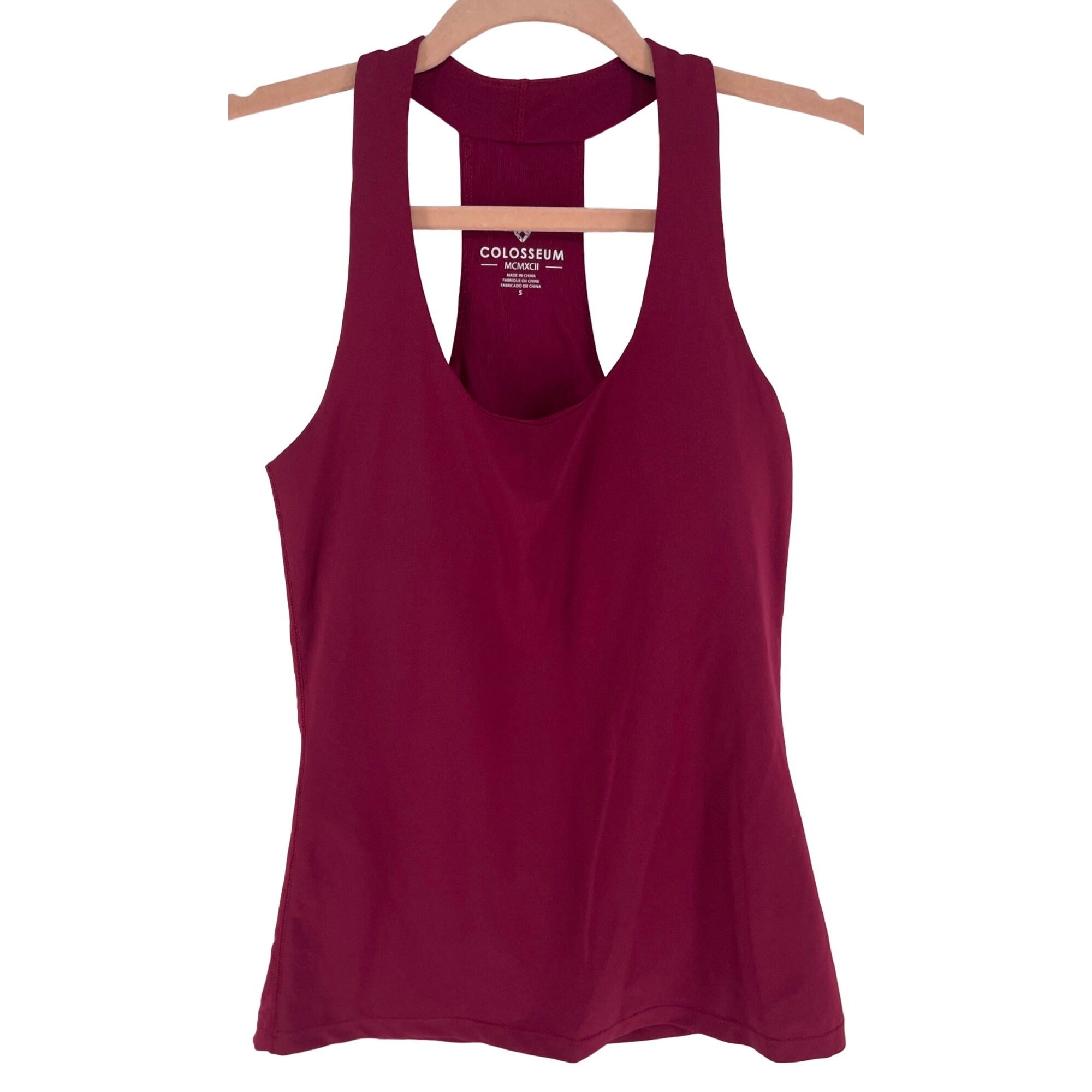 Colosseum Women's Size Small Maroon/Burgundy Padded Workout Tank Top