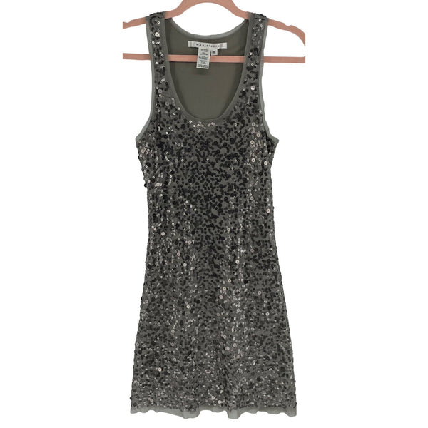 Max Studio Women's Size Small Greyish/Olive Green/Silver Sequin Tank Top Dress