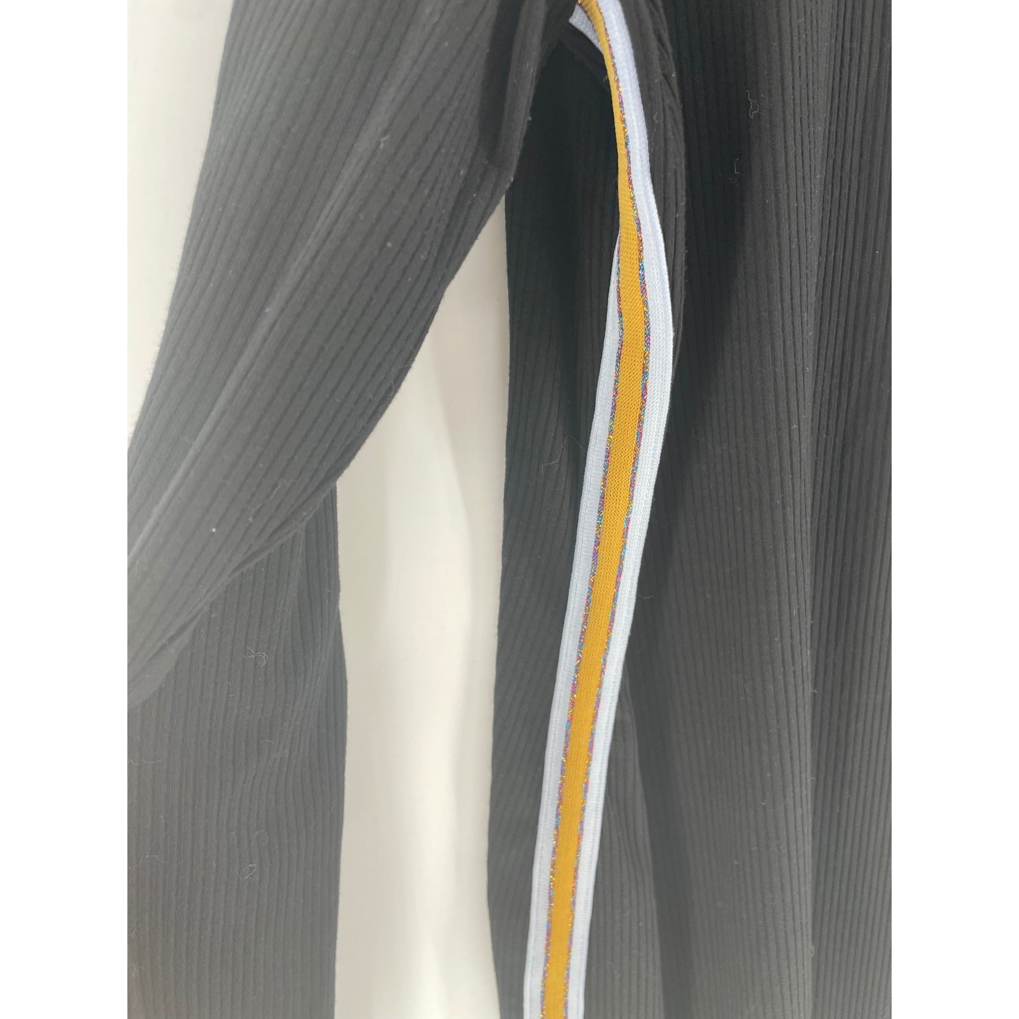 Joe Boxer Women's Size 3X Ribbed Black Dress W/ Yellow/White Stripe