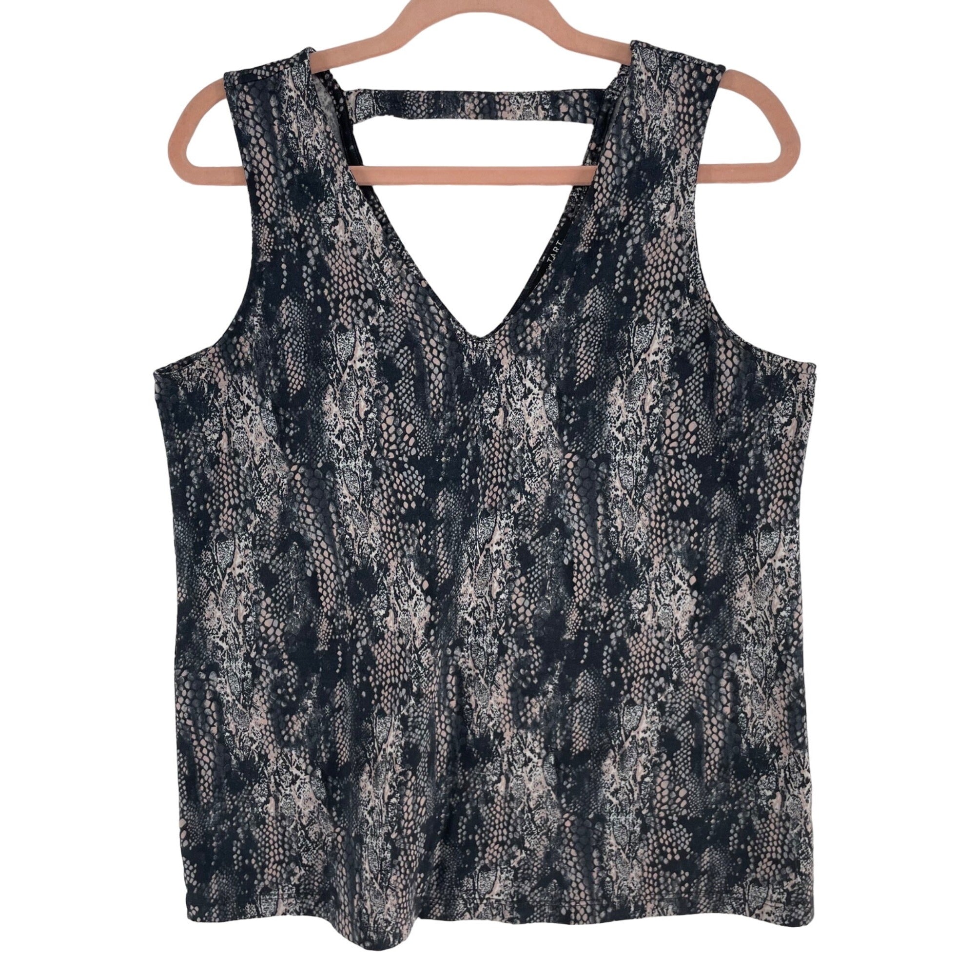 Lemon Tart Women's Size Medium Navy/Grey/Pink Snakeskin Print Workout Tank