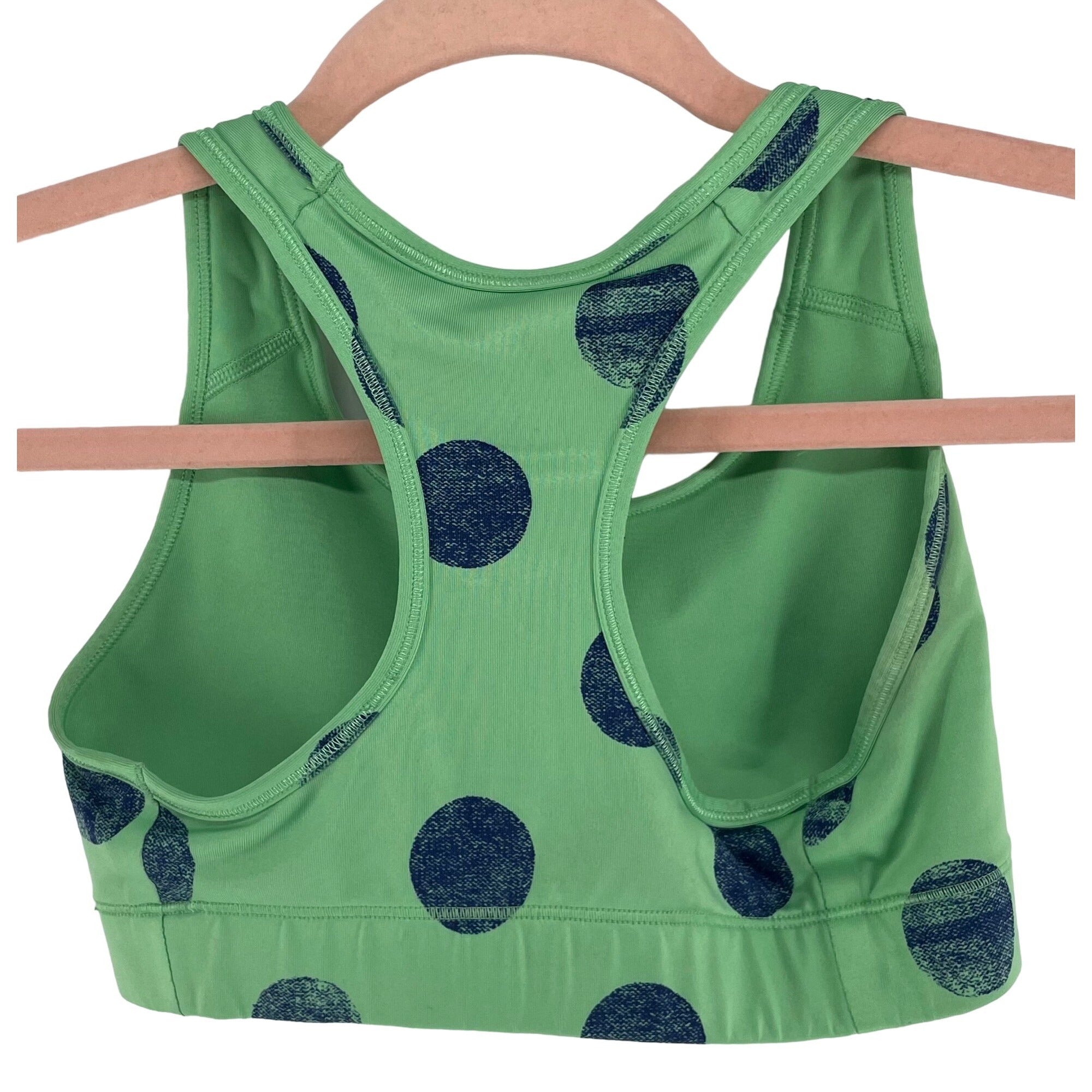 NIKE Women's Size XS Green & Navy Polka Dot Sports Bra