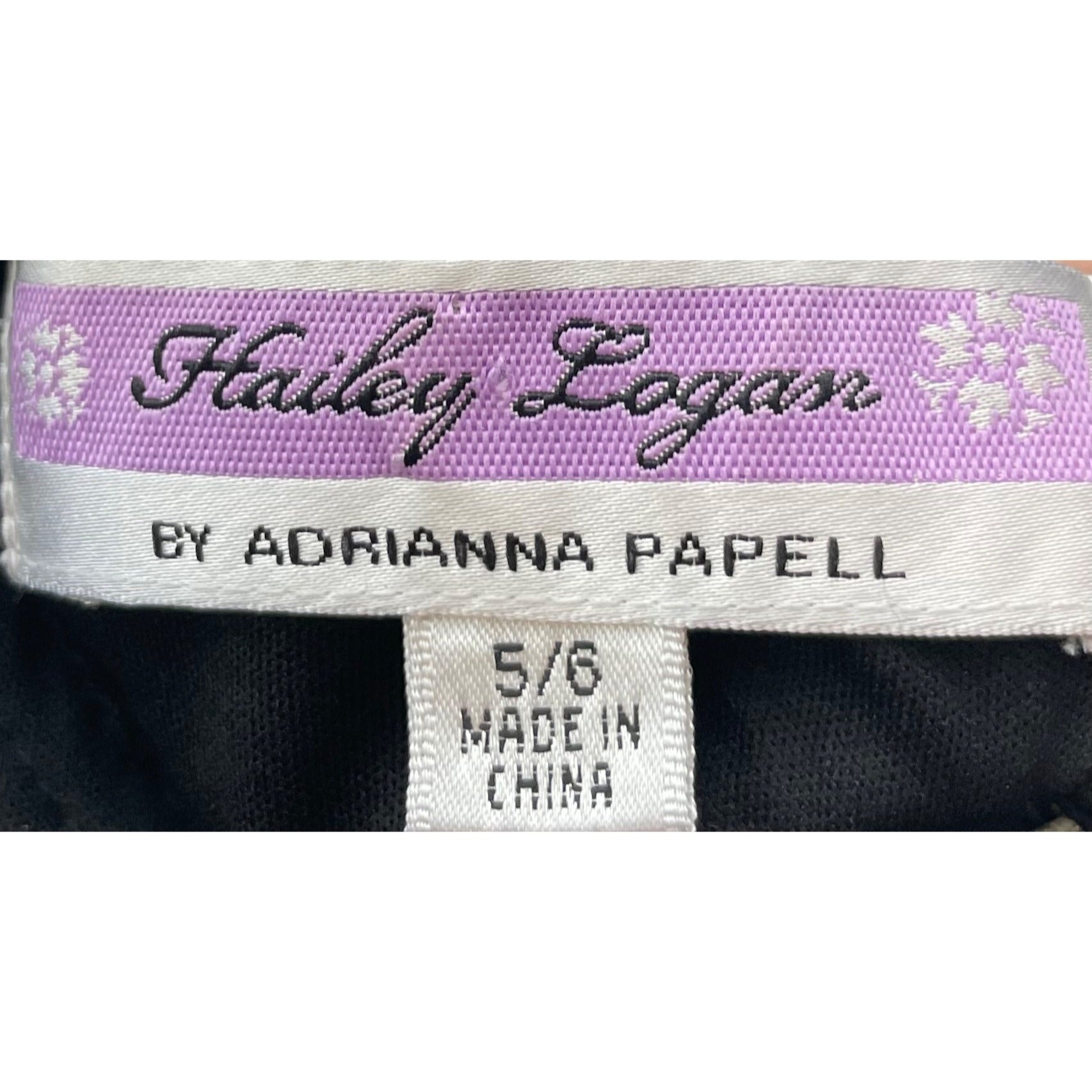 Adrianna Papell X Hailey Logan Women's Size 5/6 Black Satin Cocktail Dress