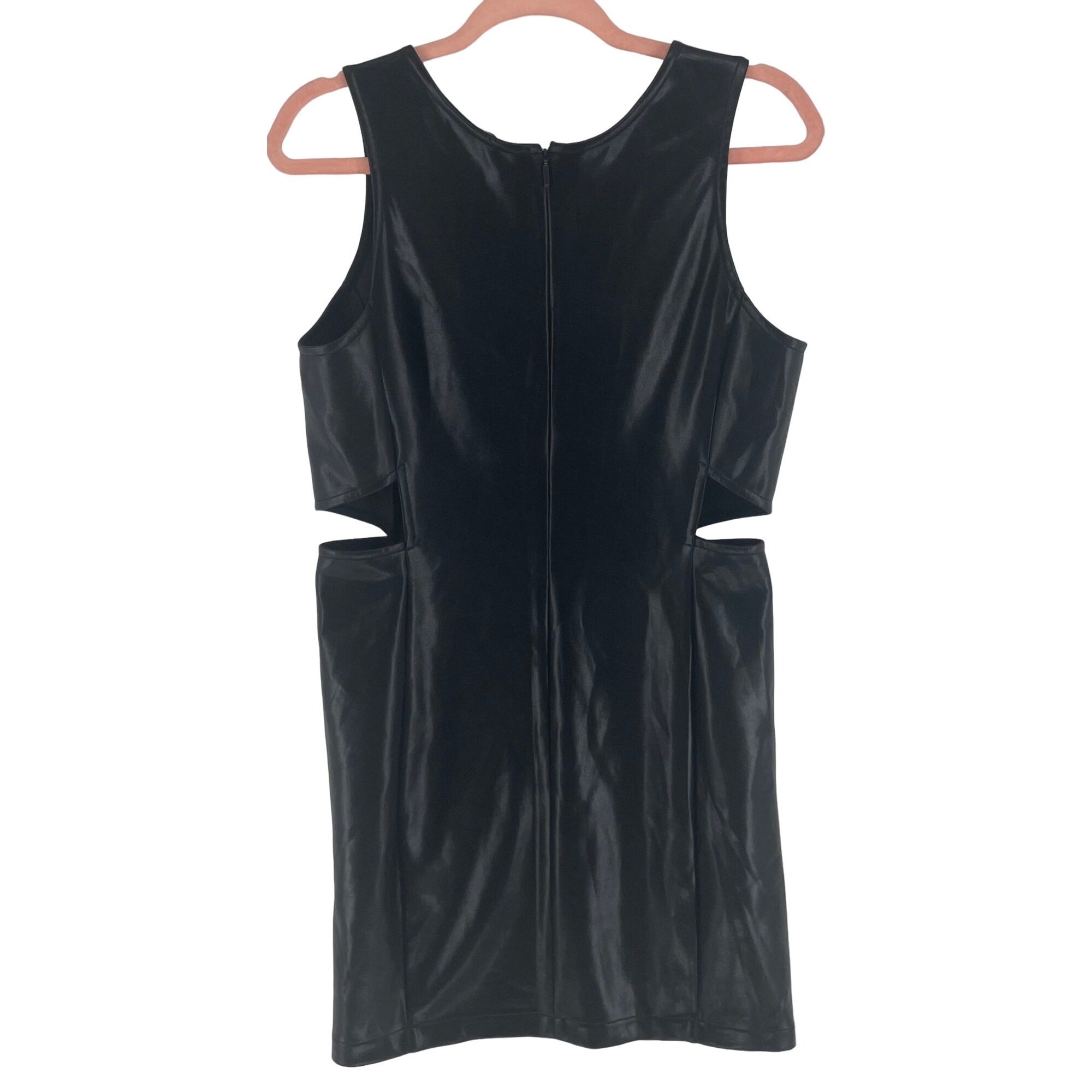 NWT Armani Exchange Women's Size 8 Black Sleeveless Faux Leather Dress