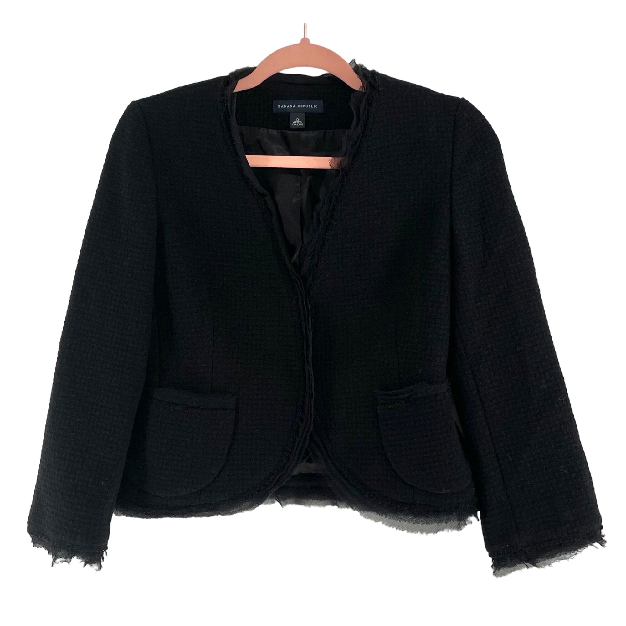 Banana Republic Women's Size 0 Black Tweed Blazer