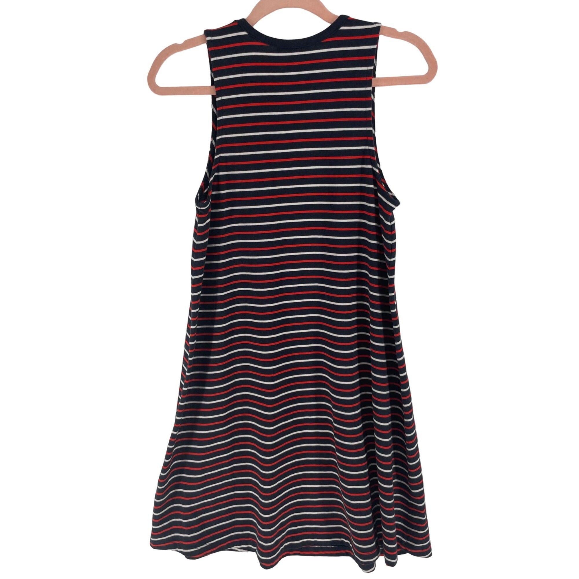 Madewell Women's Size Small Navy/Red/White A-Line Striped Tank Dress