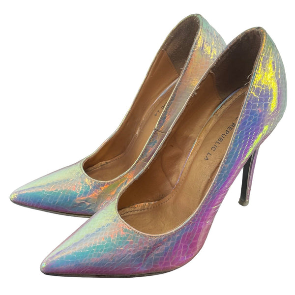 Shoe Republic LA Women's Size 8.5/9 Multi-Colored Shimmery Pump