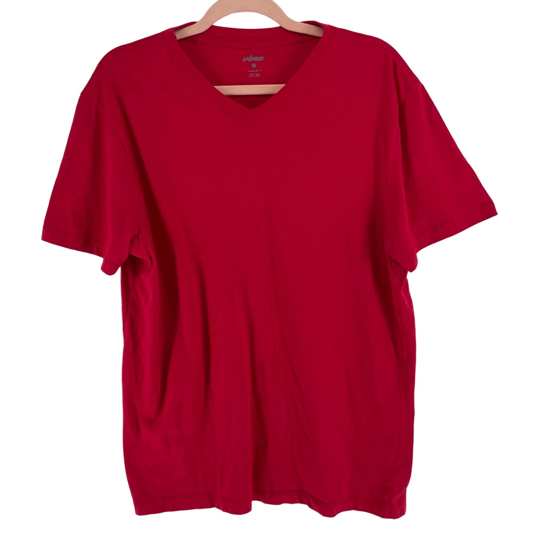 Vipro Men's Size Large Red V-Neck Wick-Dry Workout/Exercise T-Shirt