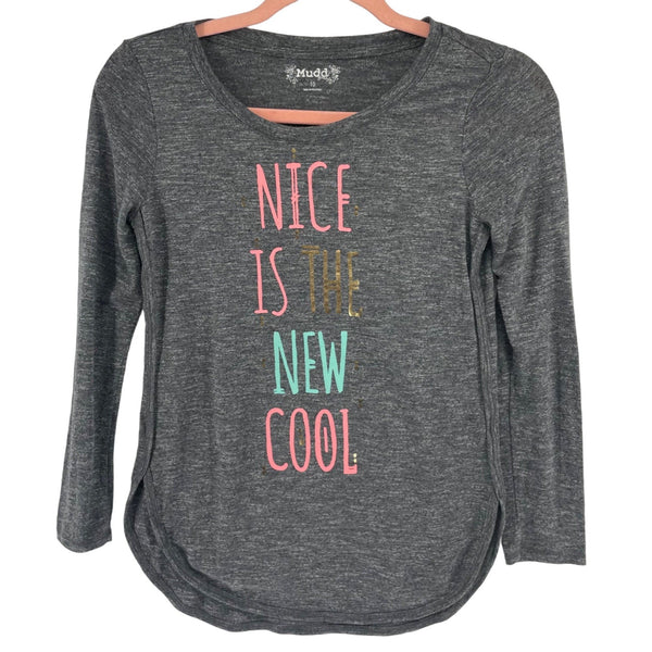 Mudd Girl's Size 10 Grey & Multi-Colored "Nice Is The New Cool" Graphic Shirt