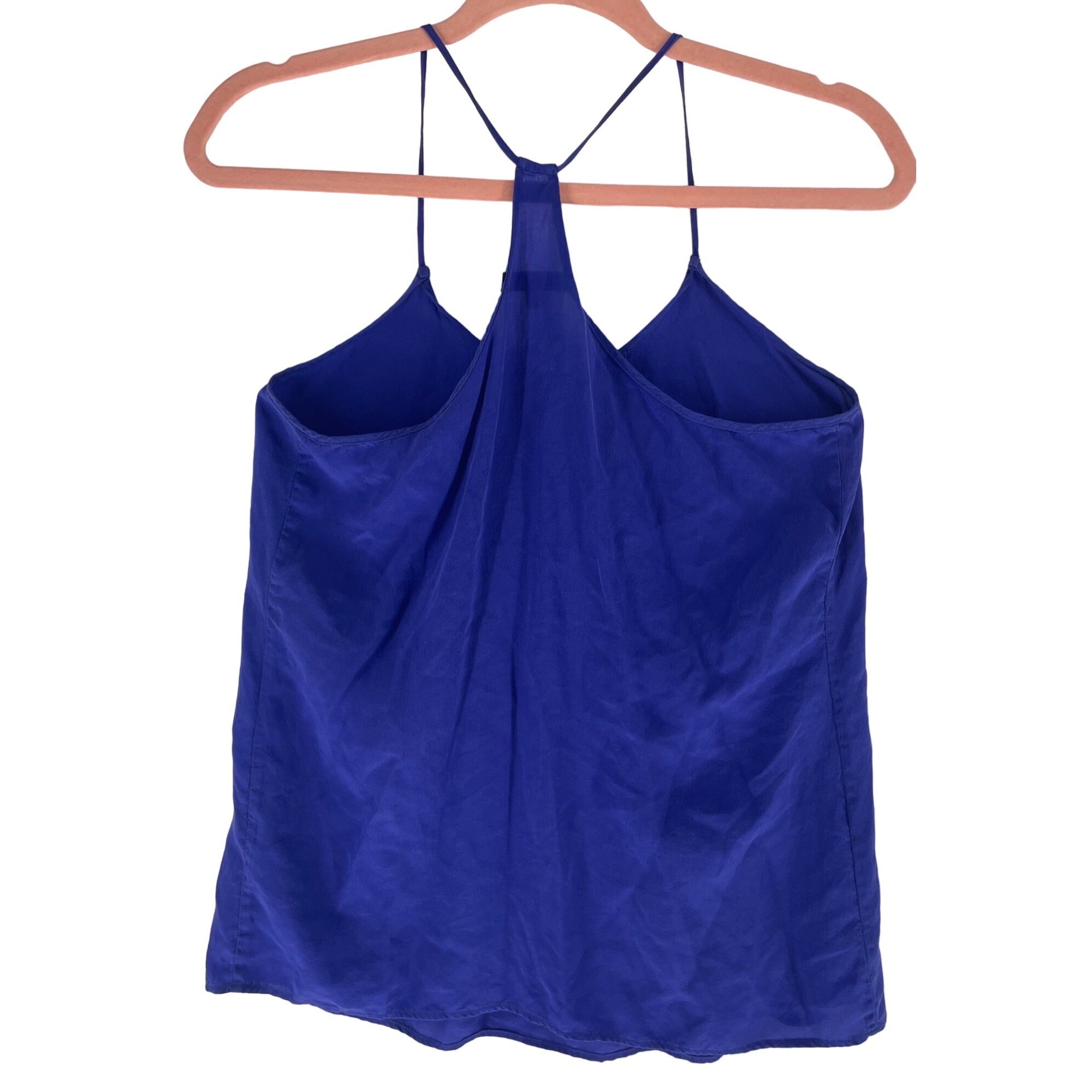 Madewell Women's Size Small Cobalt Blue Spaghetti Strap Sleeveless Silk Tank Top