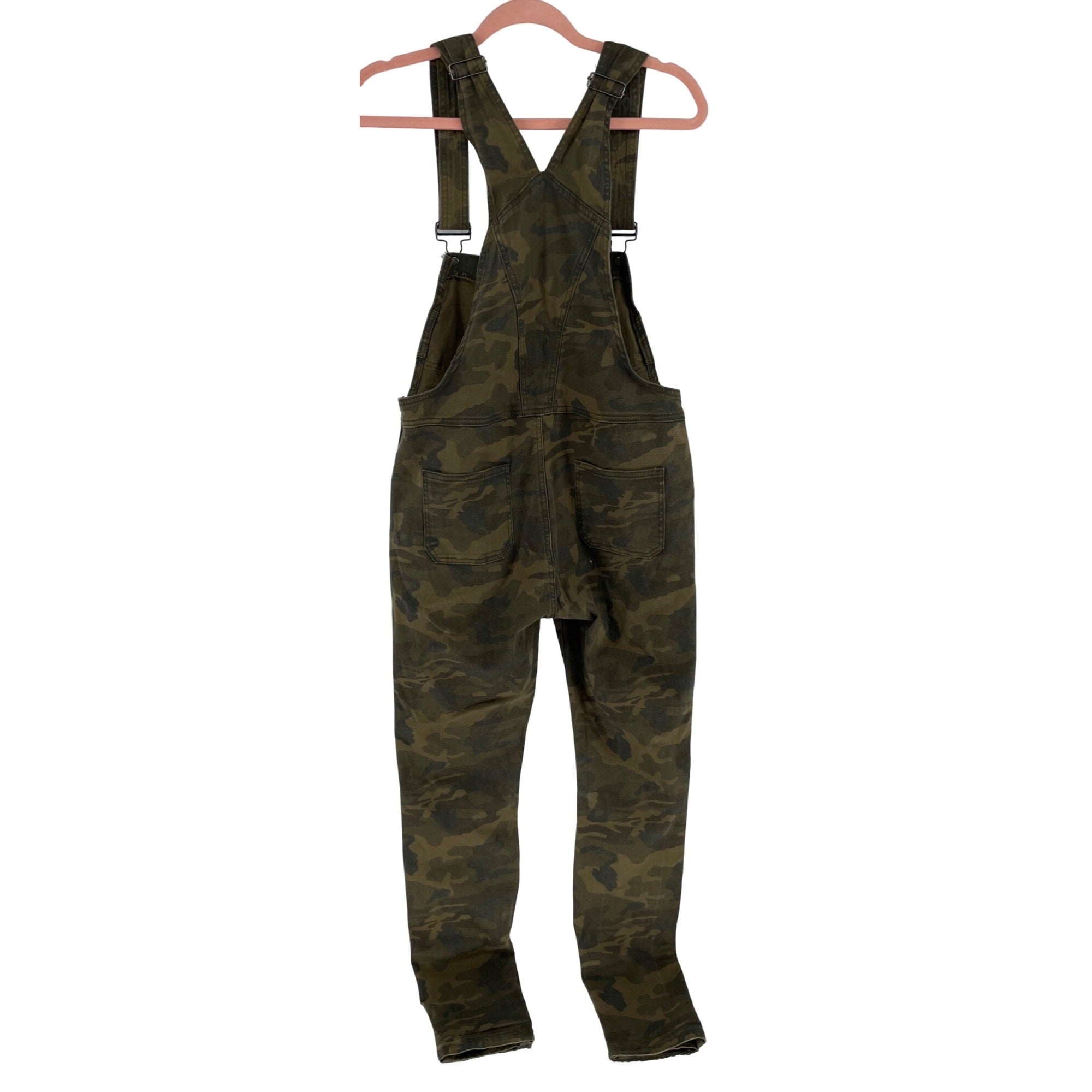 American Bazi Women's Size Large Army Green Military Skinny Distressed Dungarees/Overalls