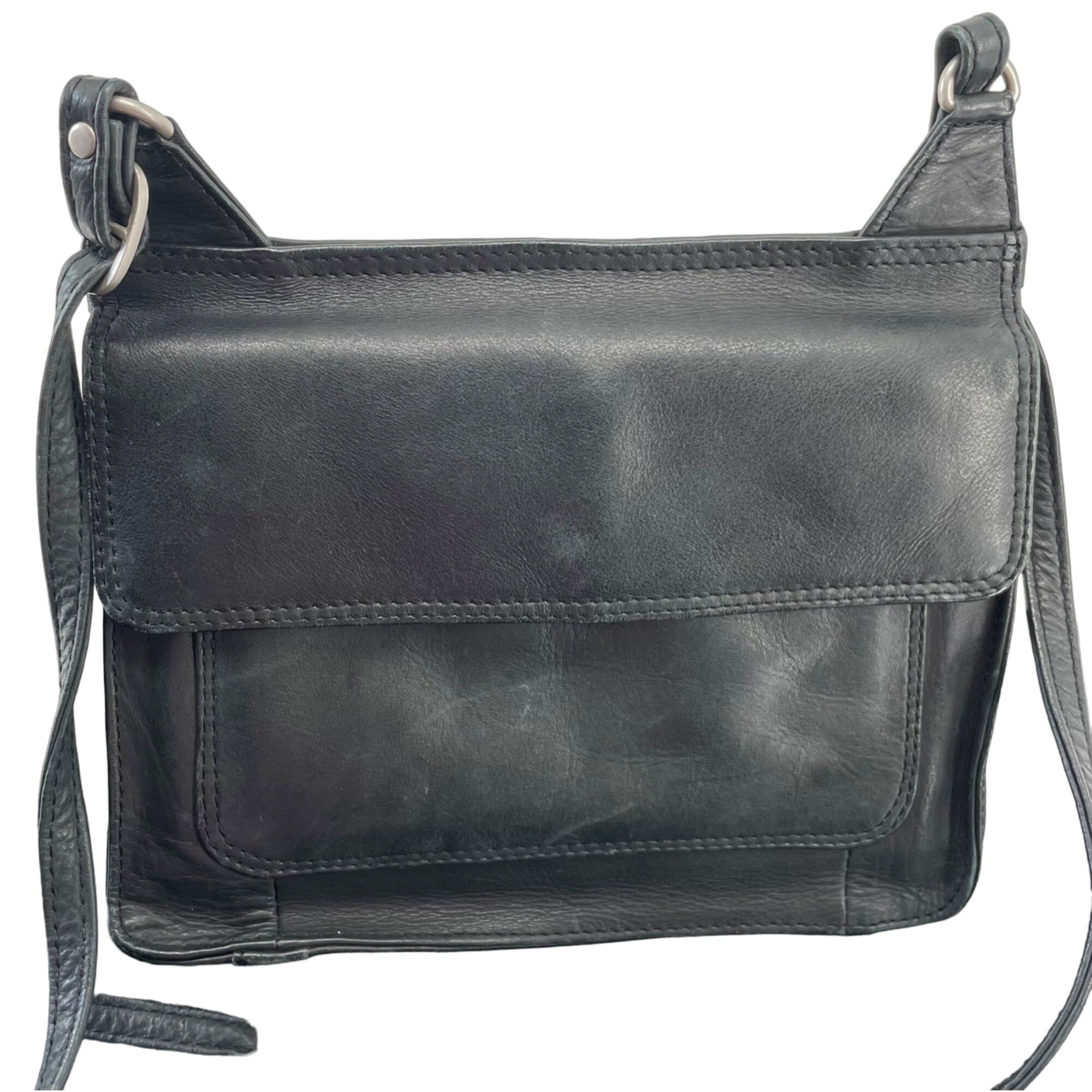 Chads Women's Small Black Leather Shoulder Bag