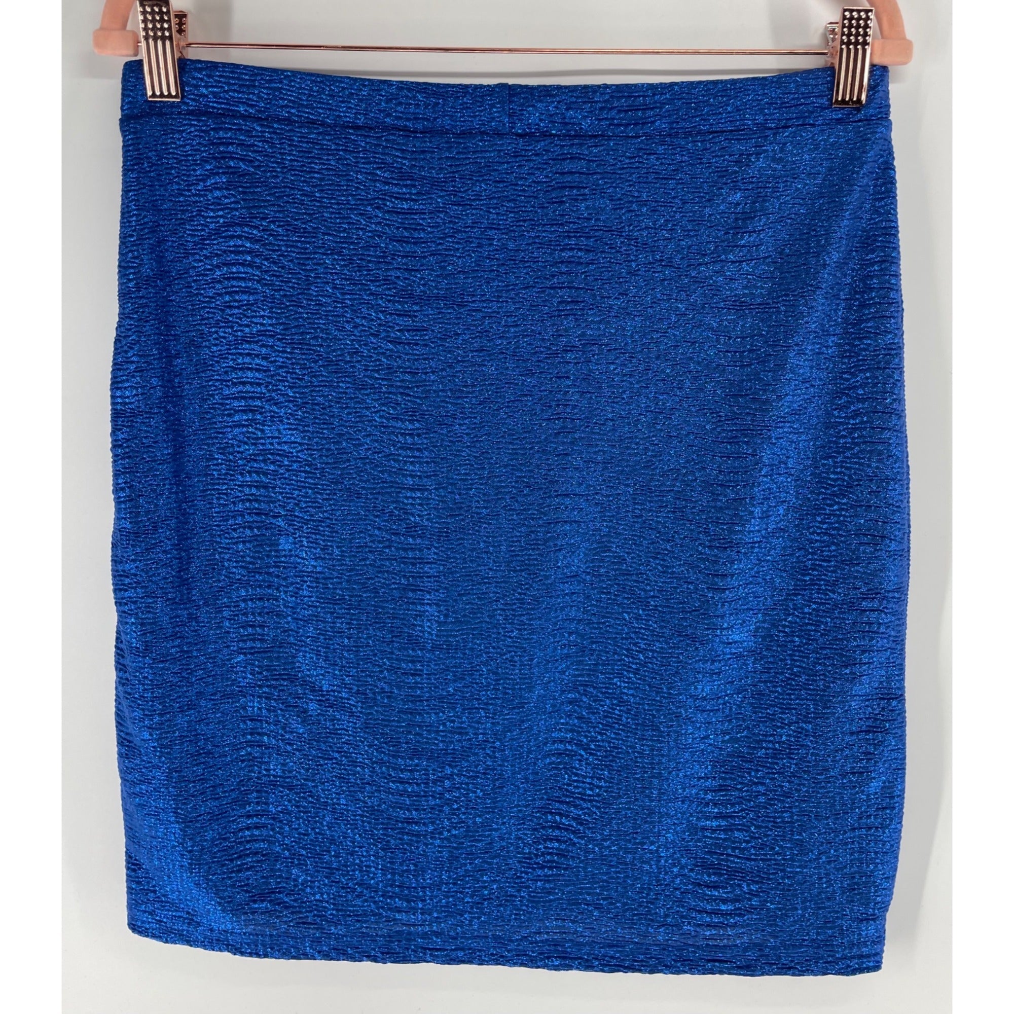 H&M Women's Size Medium Cobalt Blue Stretchy Shimmery Mini Skirt