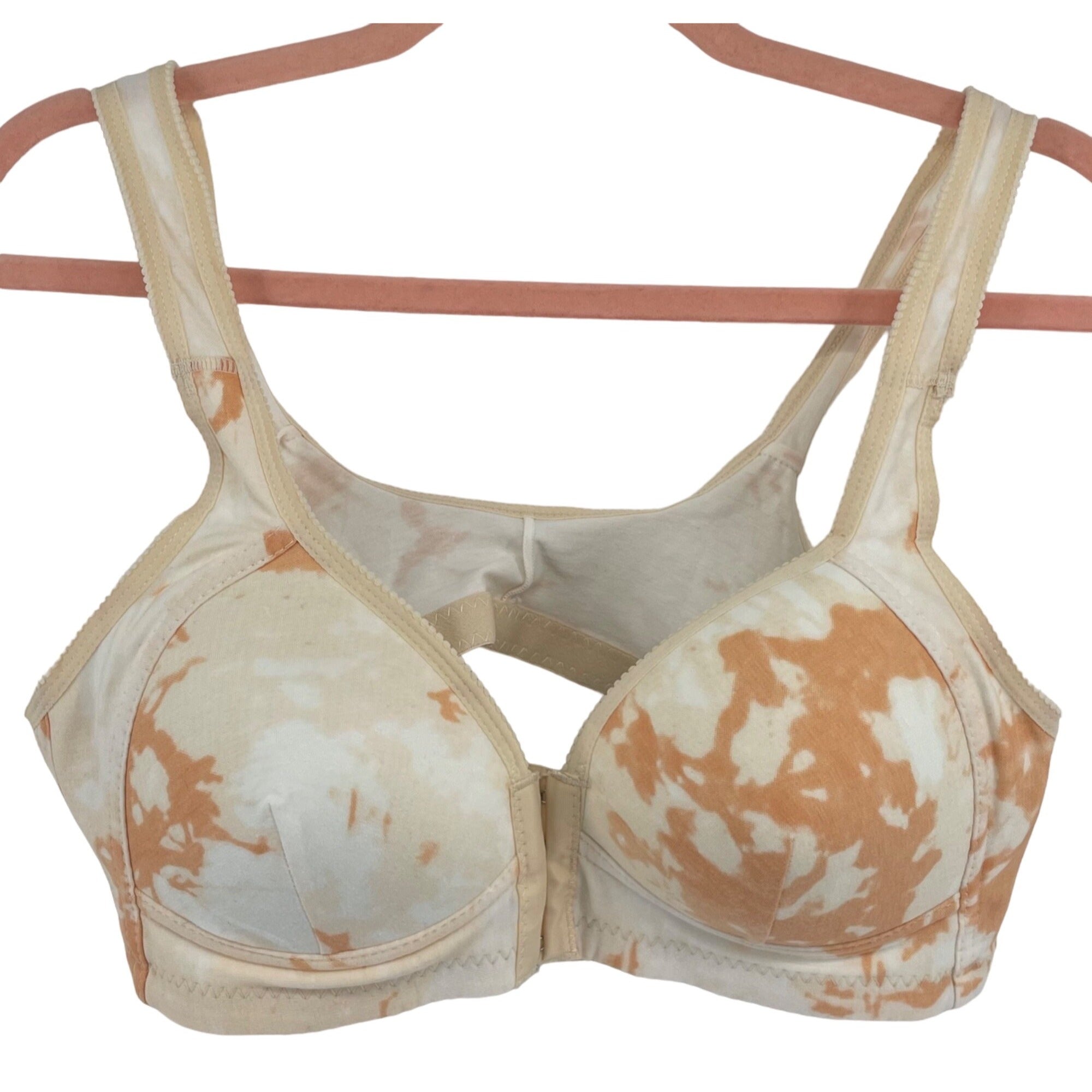 NWOT Women's Size 44E Orange & White Padded Bra