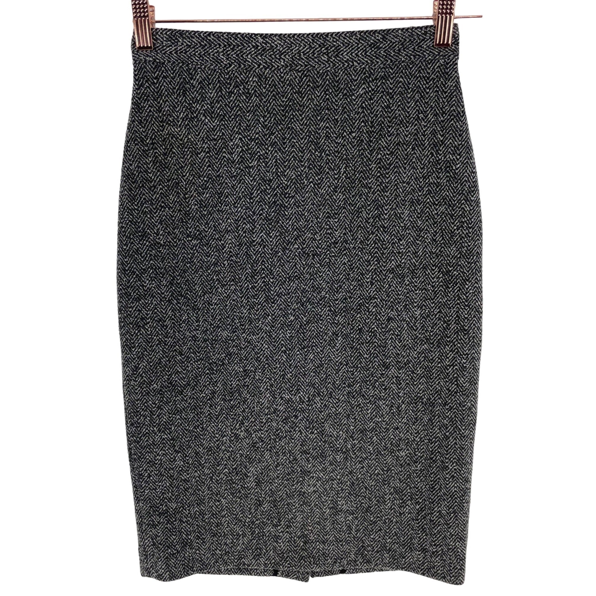 Banana Republic Women's Size 0 Black & White/Grey Tweed Pencil Skirt