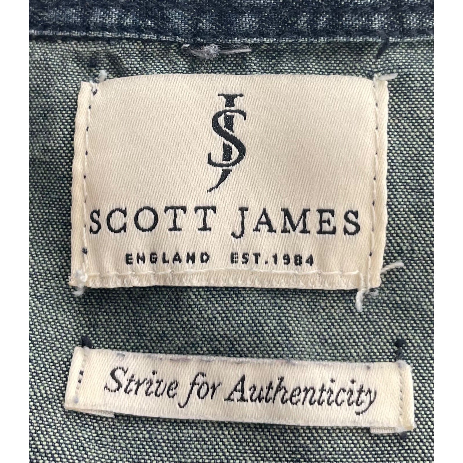 Scott James Men's Size Small/Medium Button-Down Denim Shirt