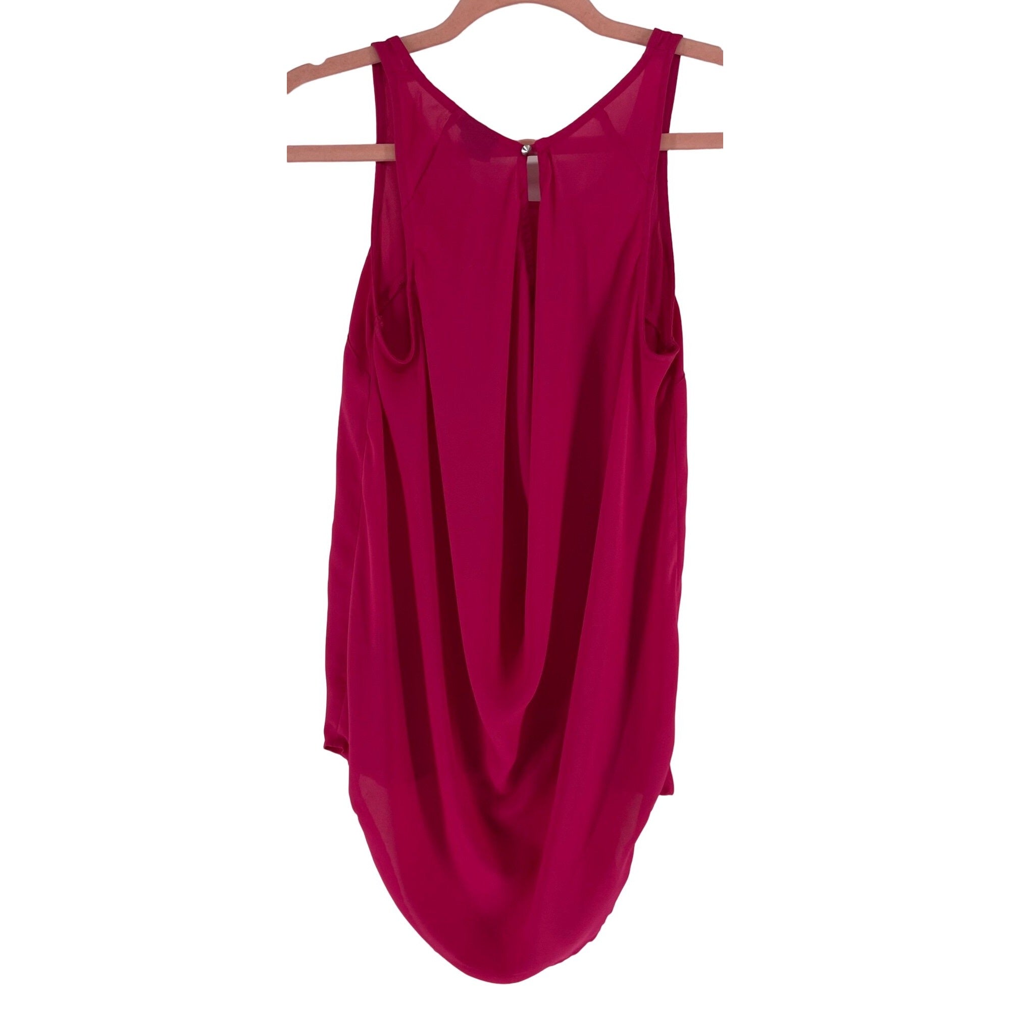 Mossimo Women's Size XS Sheer Fuchsia Sleeveless Long Blouse