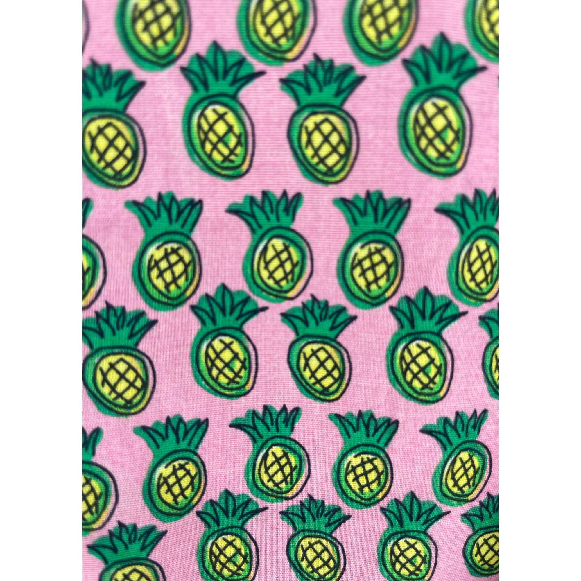 Talbots Women's Size 20W Pink/Yellow/Green Pineapple Print Sleeveless Button-Down Tank