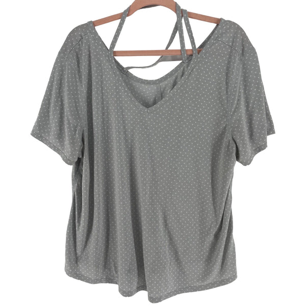 Old Navy Women's Size XXL Grey/White Go-Dry Polka Dot Top