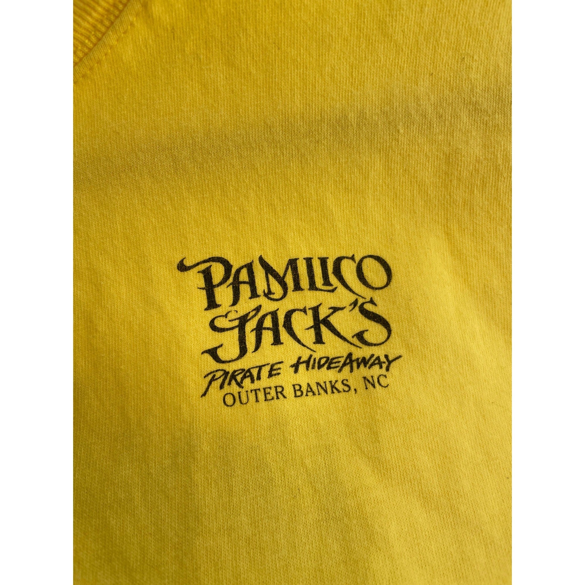 Anvil Pamlico Jack's Kid's Unisex Size L Yellow Crew Neck NC Pirate T-Shirt