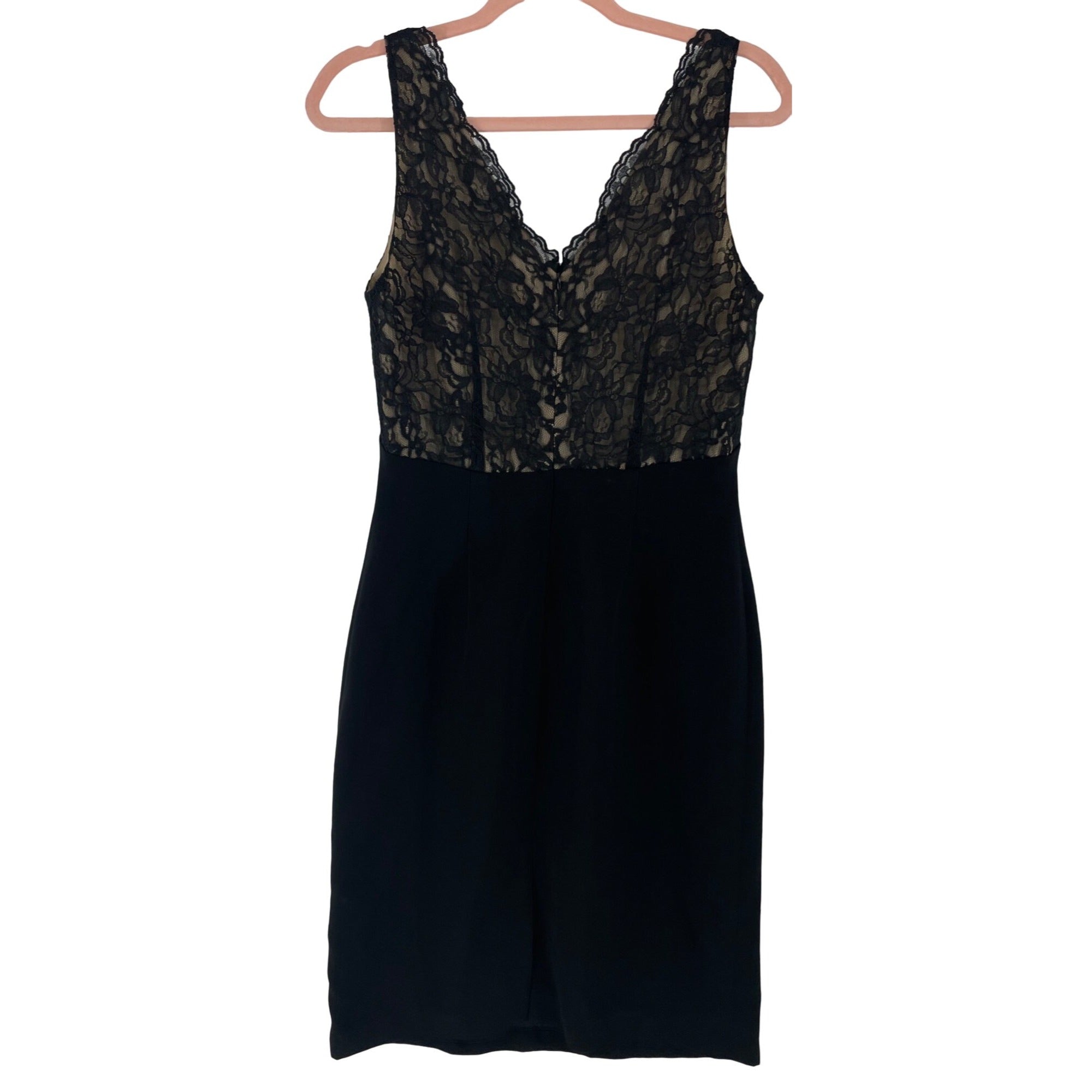 Maggy London Women's Size 8 Black Sleeveless Lace Sheath Cocktail Dress