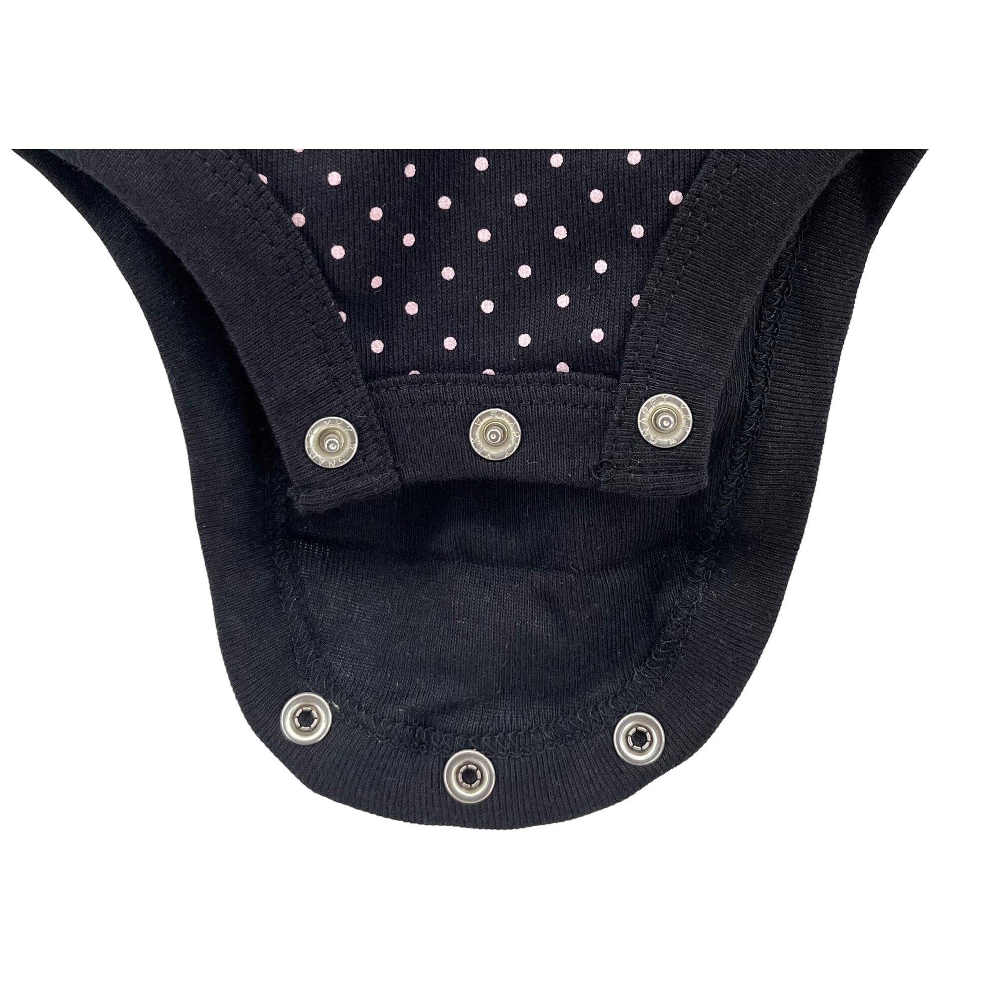 Koala Baby Girl's Size 3 Months Black & White Polka Dot Onesie